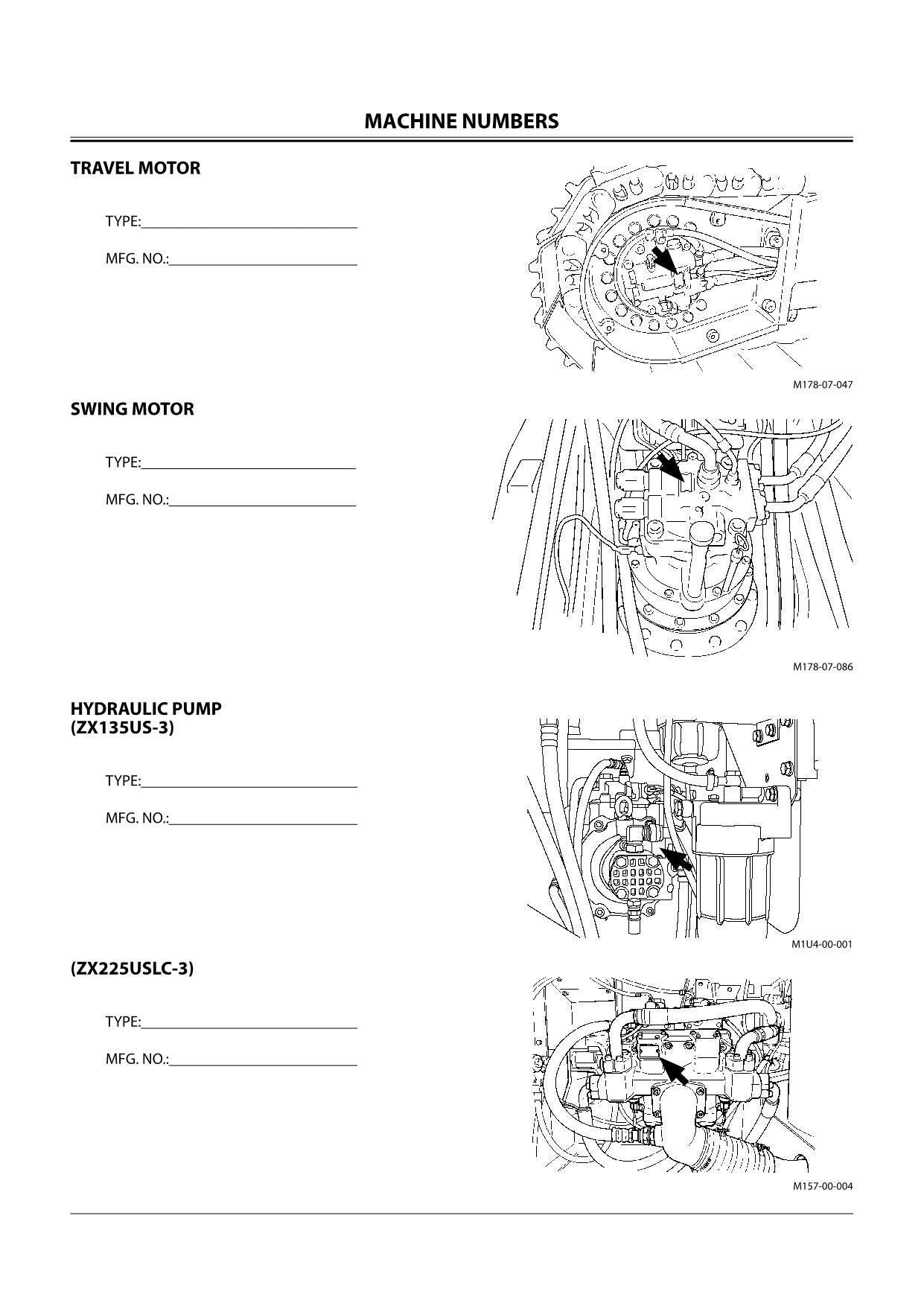 HITACHI ZAXIS ZX 135US-3 225USLC-3 EXCAVATOR OPERATORS MANUAL