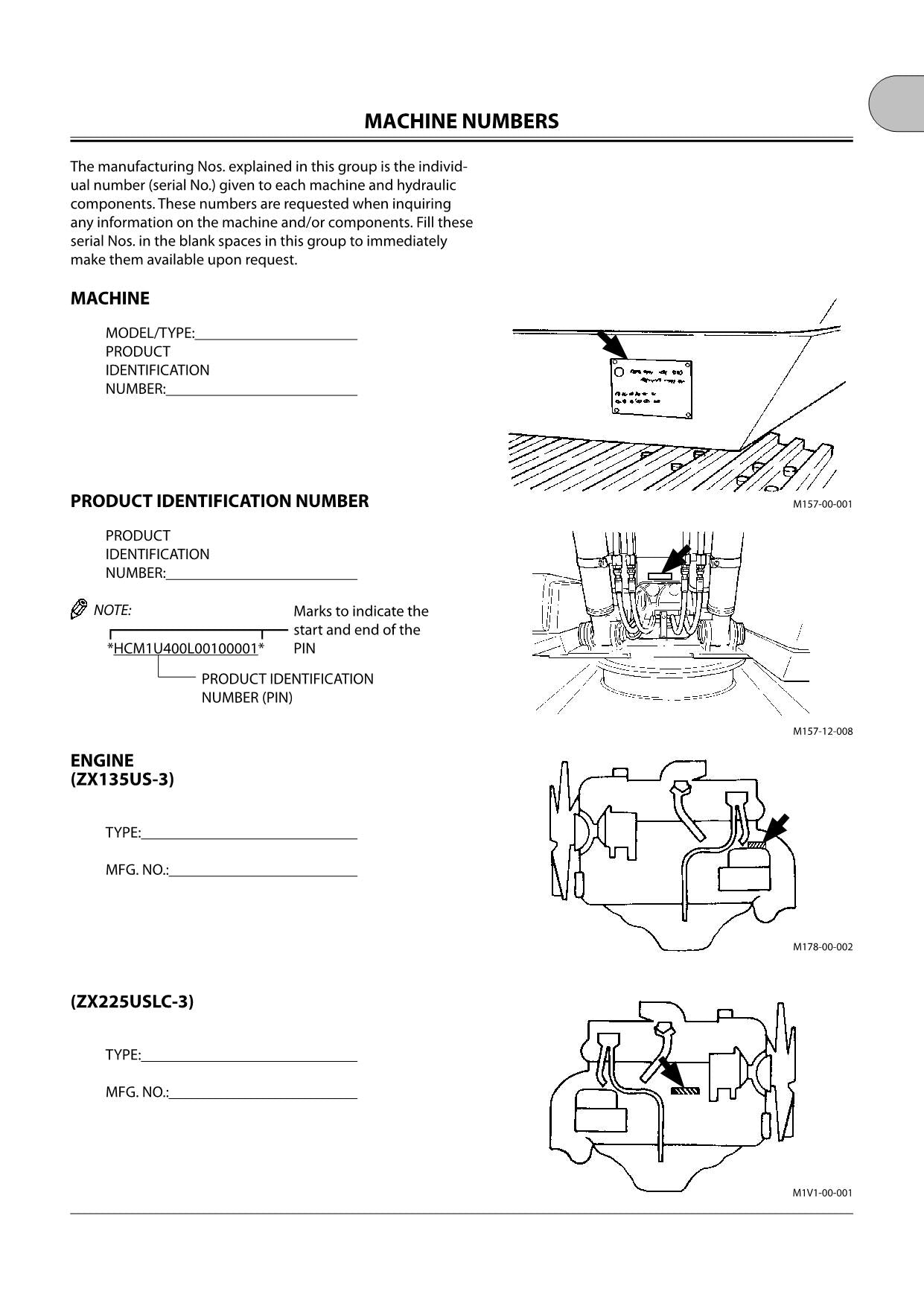 HITACHI ZAXIS ZX 135US-3 225USLC-3 EXCAVATOR OPERATORS MANUAL