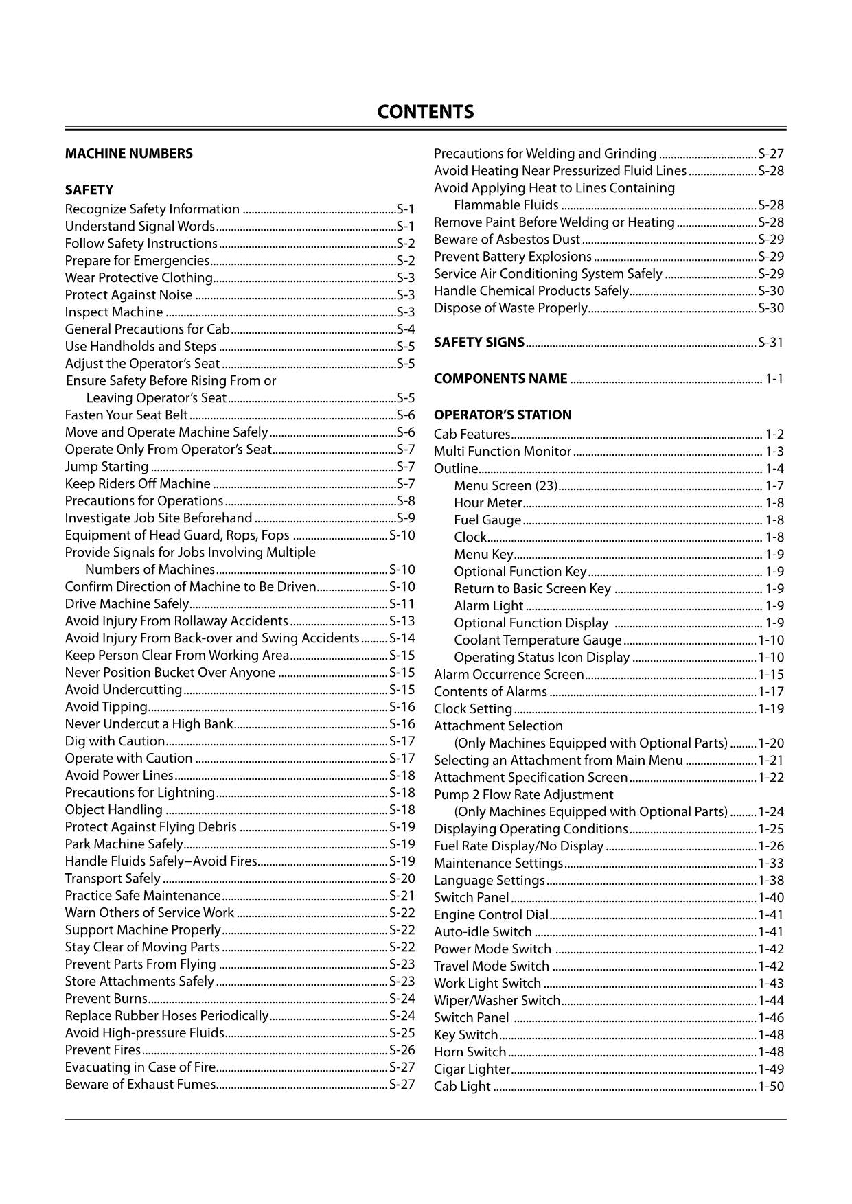 HITACHI ZAXIS ZX 135US-3 225USLC-3 EXCAVATOR OPERATORS MANUAL