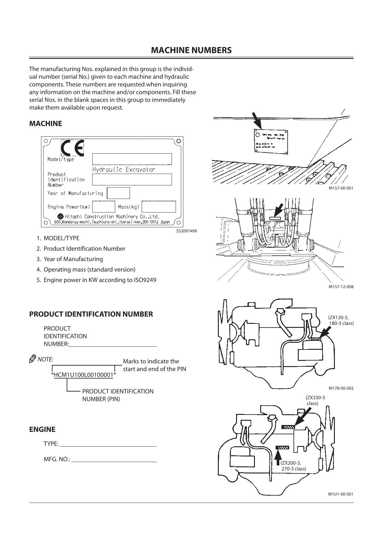 HITACHI ZAXIS ZX 120-3 180-3 200-3 270-3 330-3 EXCAVATOR OPERATORS MANUAL #2