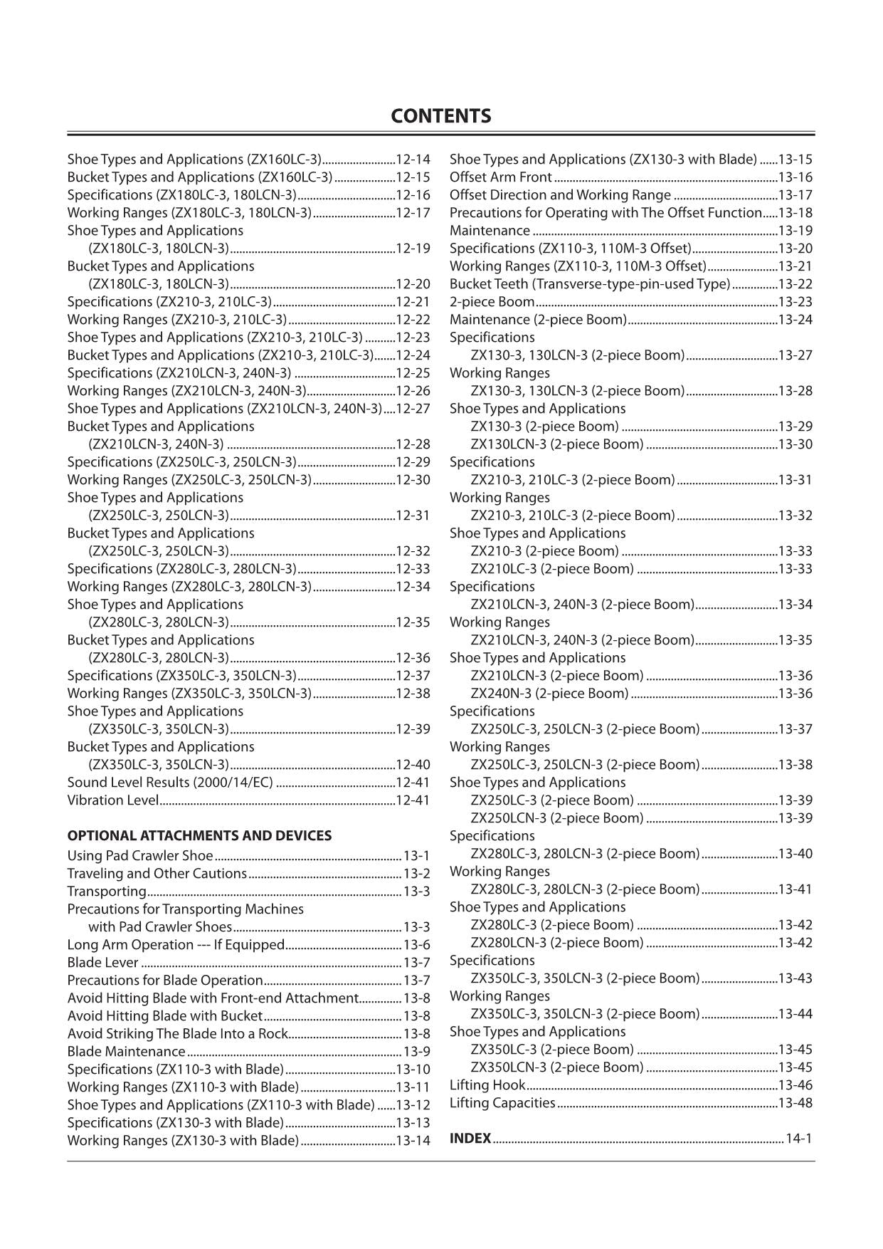 HITACHI ZAXIS ZX 120-3 180-3 200-3 270-3 330-3 EXCAVATOR OPERATORS MANUAL #2