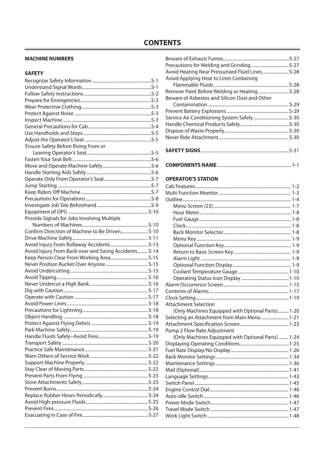 HITACHI ZAXIS ZX 135US-3 225USLC-3 225USRLC-3 EXCAVATOR OPERATORS MANUAL