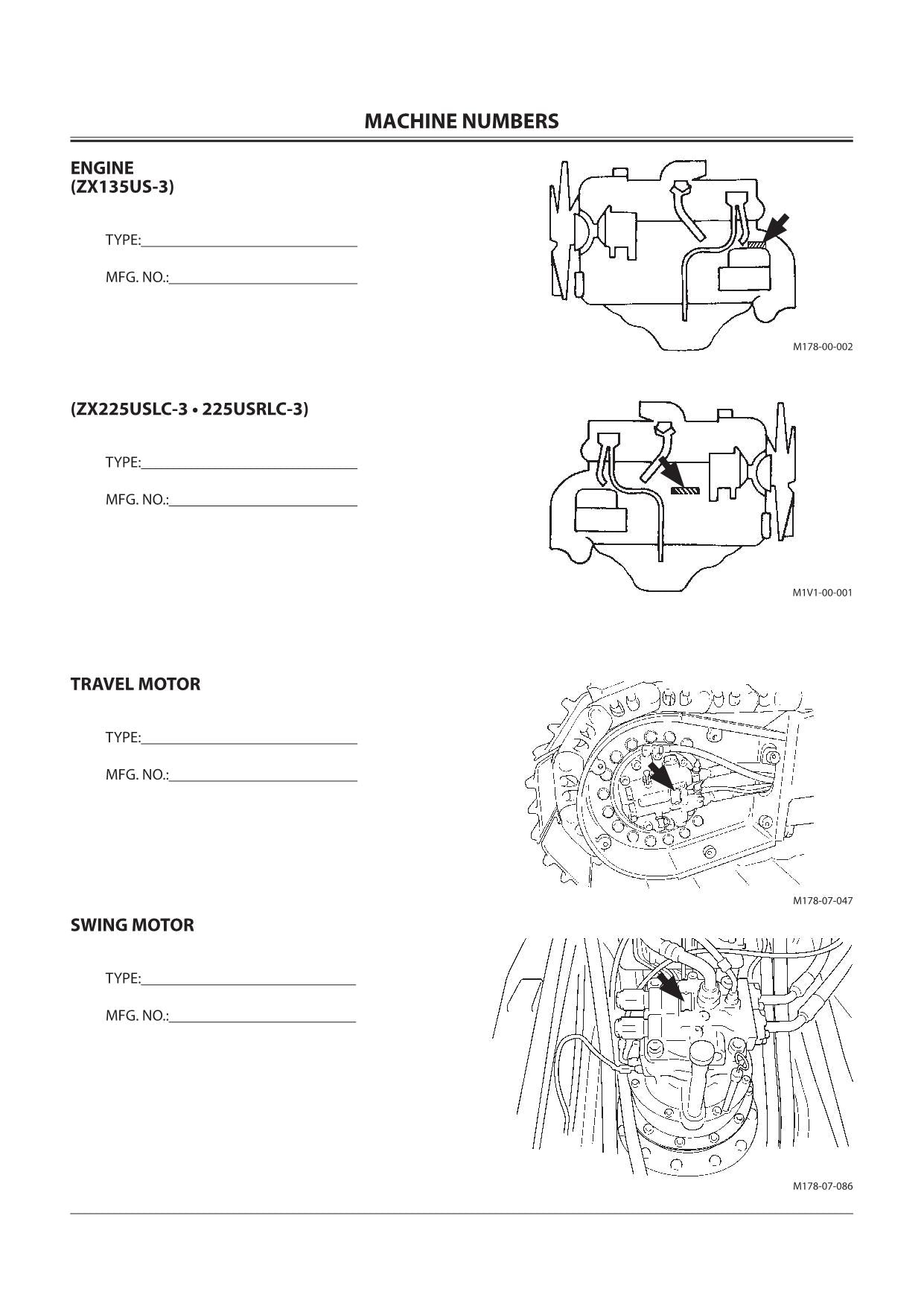 HITACHI ZAXIS ZX 135US-3 225USLC-3 225USRLC-3 EXCAVATOR OPERATORS MANUAL