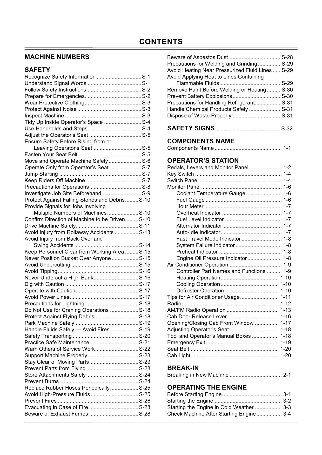 HITACHI ZAXIS ZX 60USB-3 EXCAVATOR OPERATORS MANUAL