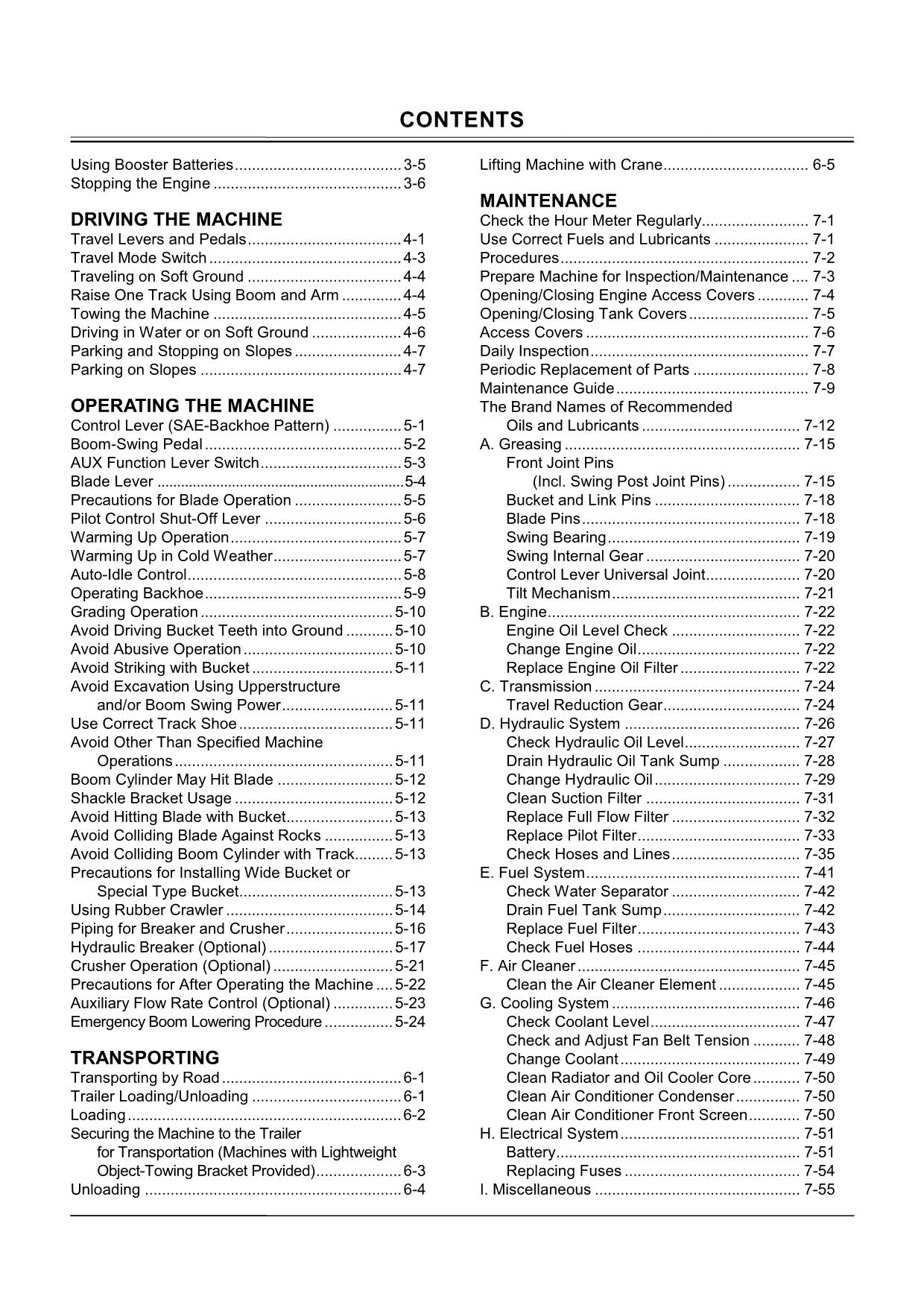 HITACHI ZAXIS ZX 60USB-3 EXCAVATOR OPERATORS MANUAL