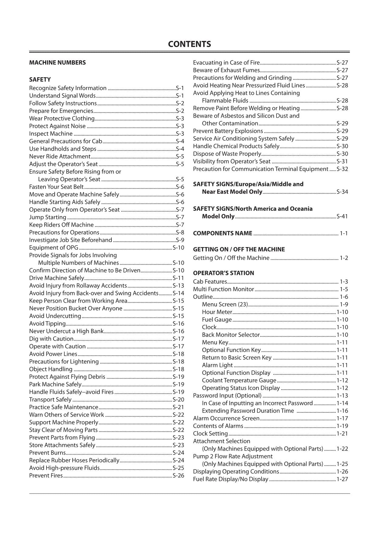 HITACHI ZAXIS ZX 450LC-3 500LC-3 EXCAVATOR OPERATORS MANUAL