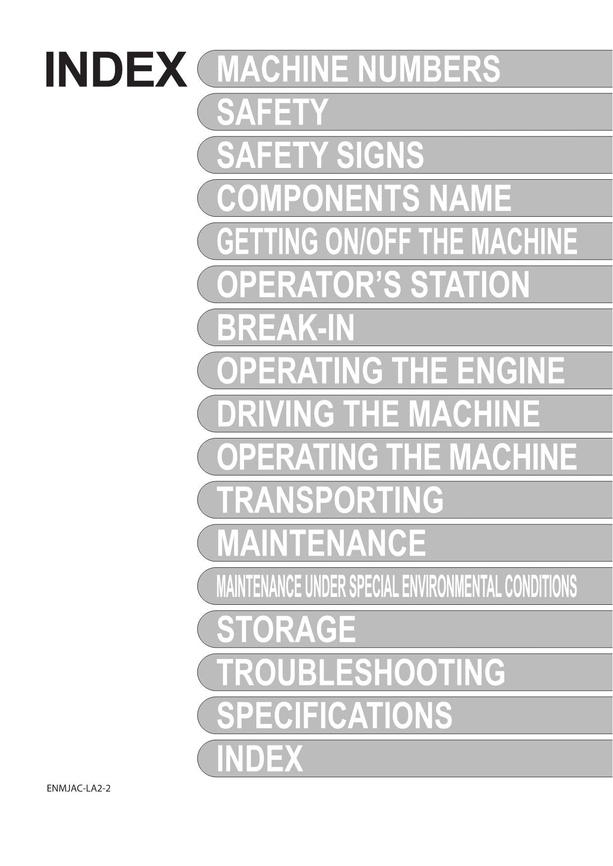 HITACHI ZAXIS ZX 35U-5N 50U-5N 60USB-5N EXCAVATOR OPERATORS MANUAL