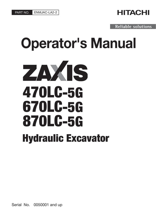 HITACHI ZAXIS ZX 35U-5N 50U-5N 60USB-5N EXCAVATOR OPERATORS MANUAL