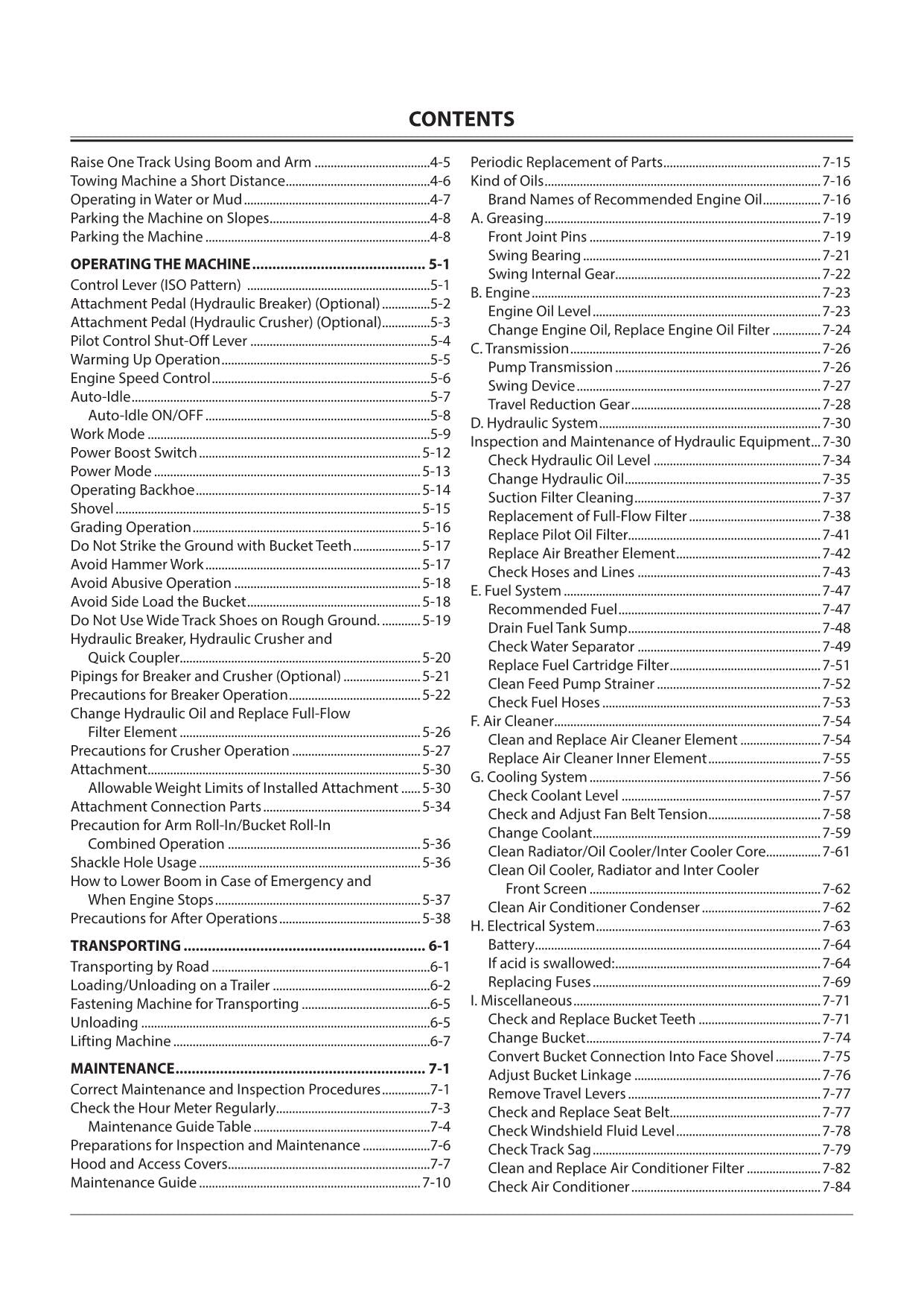 HITACHI ZAXIS ZX 160LC-5G 180LC-5G 210-5G 210LC-5G 250LC-5G 350LC-5G EXCAVATOR OPERATORS MANUAL