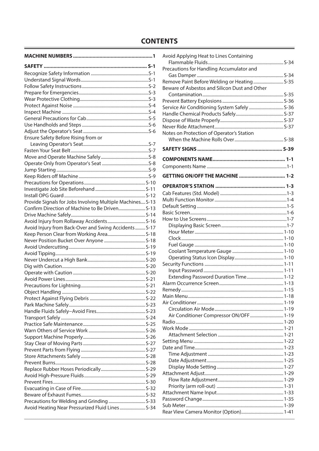 HITACHI ZAXIS ZX 160LC-5G 180LC-5G 210-5G 210LC-5G 250LC-5G 350LC-5G EXCAVATOR OPERATORS MANUAL