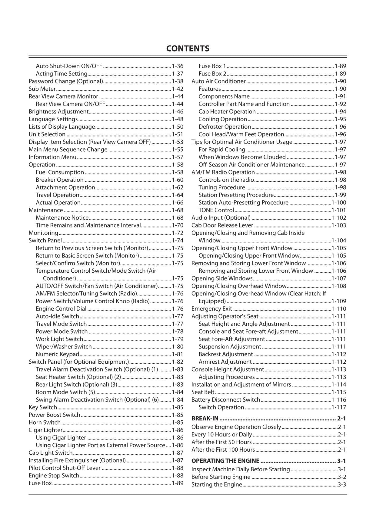 HITACHI ZAXIS ZX 470LC-5A 670LC-5A 870LC-5A EXCAVATOR OPERATORS MANUAL