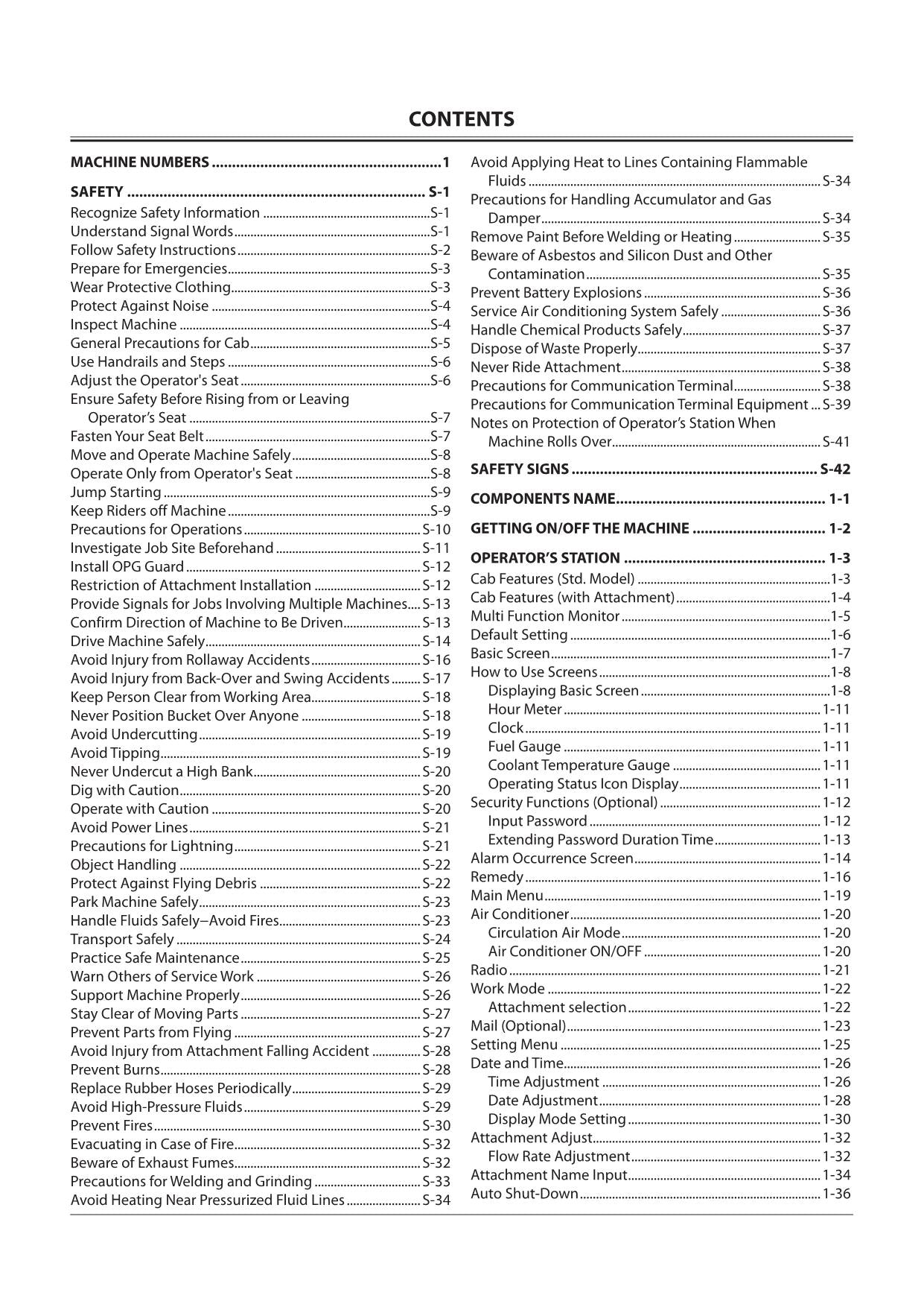 HITACHI ZAXIS ZX 470LC-5A 670LC-5A 870LC-5A EXCAVATOR OPERATORS MANUAL