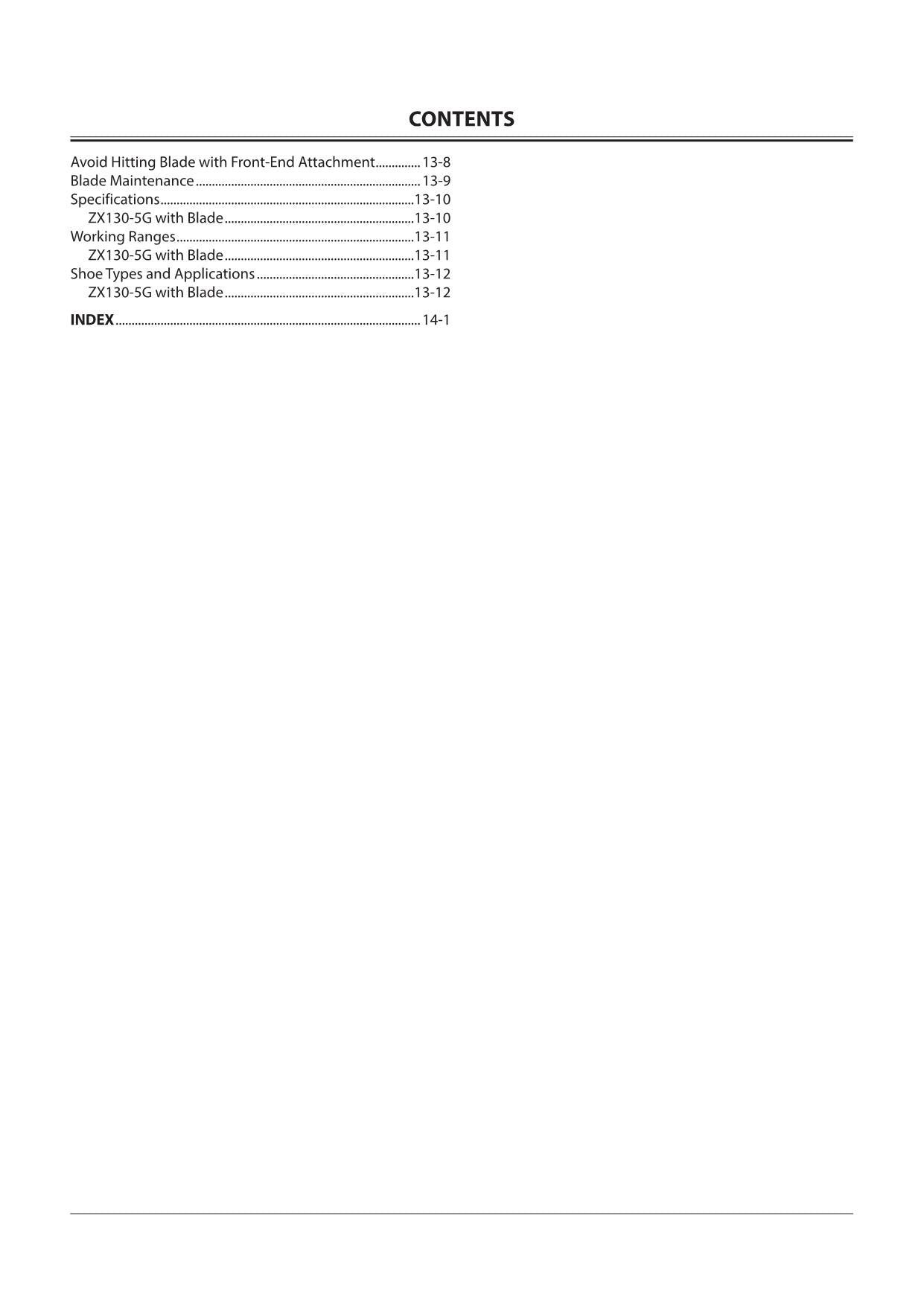 HITACHI ZAXIS ZX 130-5G 160LC-5G 180LC-5G 210-5G  EXCAVATOR OPERATORS MANUAL