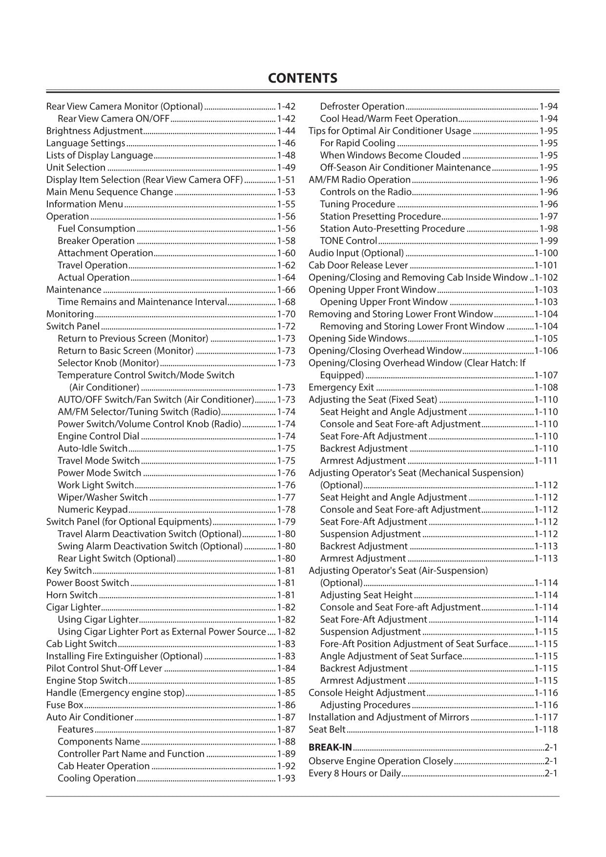 HITACHI ZAXIS ZX 130-5G 160LC-5G 180LC-5G 210-5G  EXCAVATOR OPERATORS MANUAL