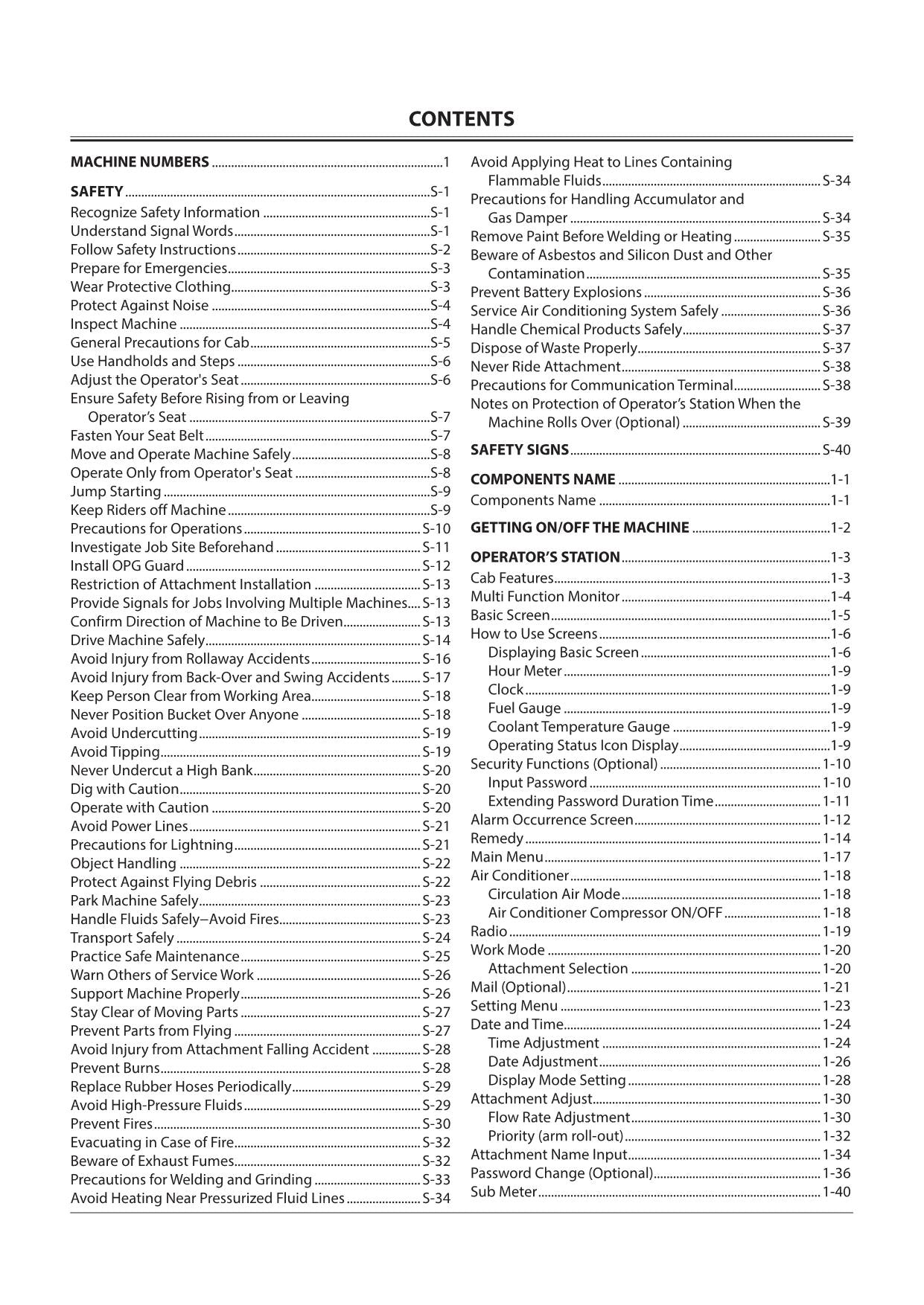 HITACHI ZAXIS ZX 130-5G 160LC-5G 180LC-5G 210-5G  EXCAVATOR OPERATORS MANUAL