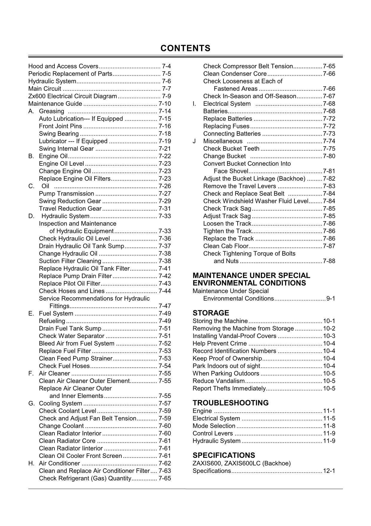 HITACHI ZAXIS ZX 600 650H 600LC 650LCH EXCAVATOR OPERATORS MANUAL #1