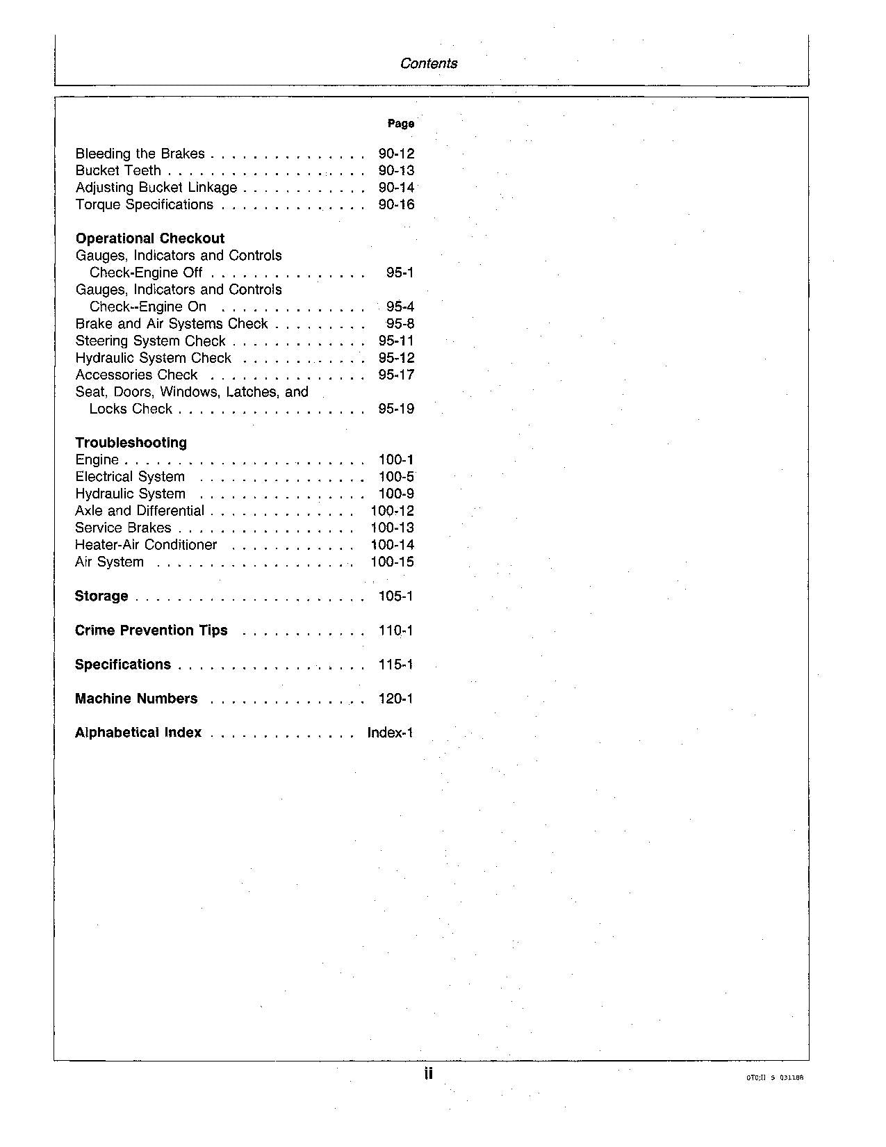 JOHN DEERE 495D BAGGER-BETRIEBSHANDBUCH