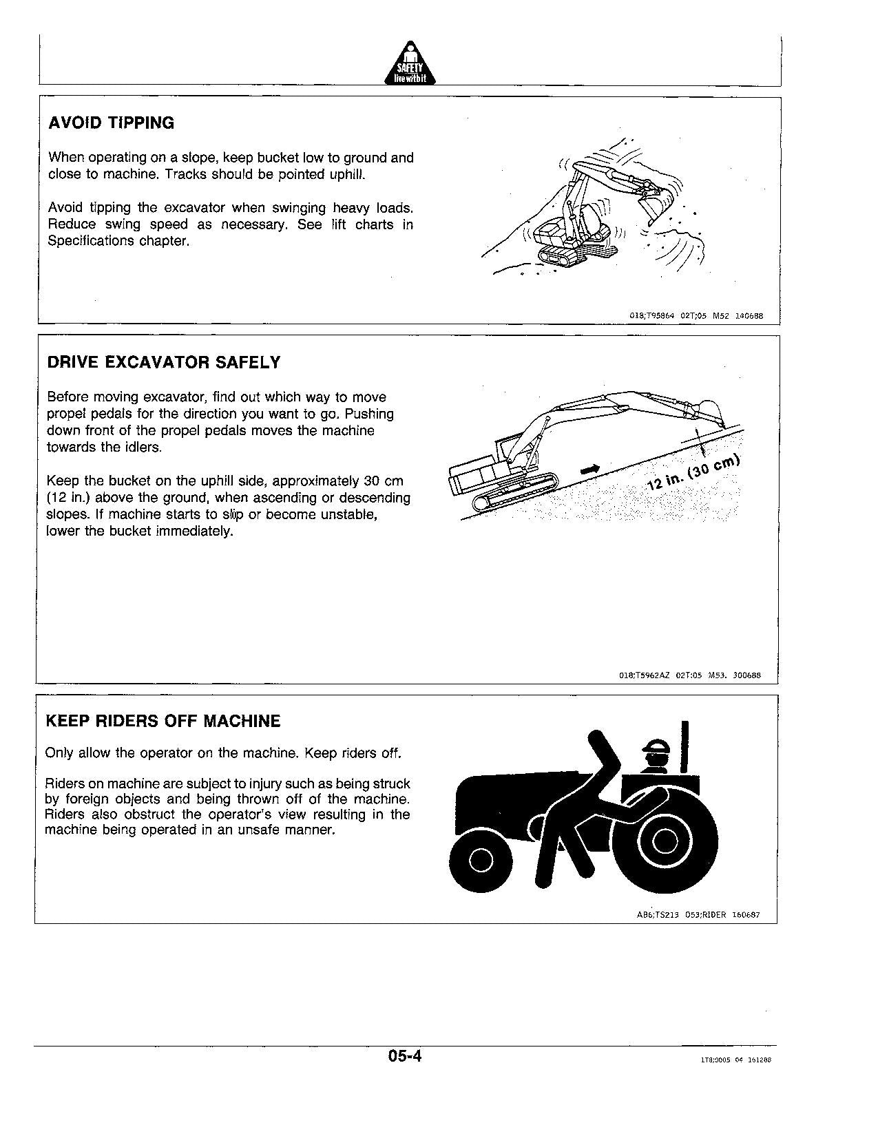 JOHN DEERE 290D BAGGER-BETRIEBSHANDBUCH