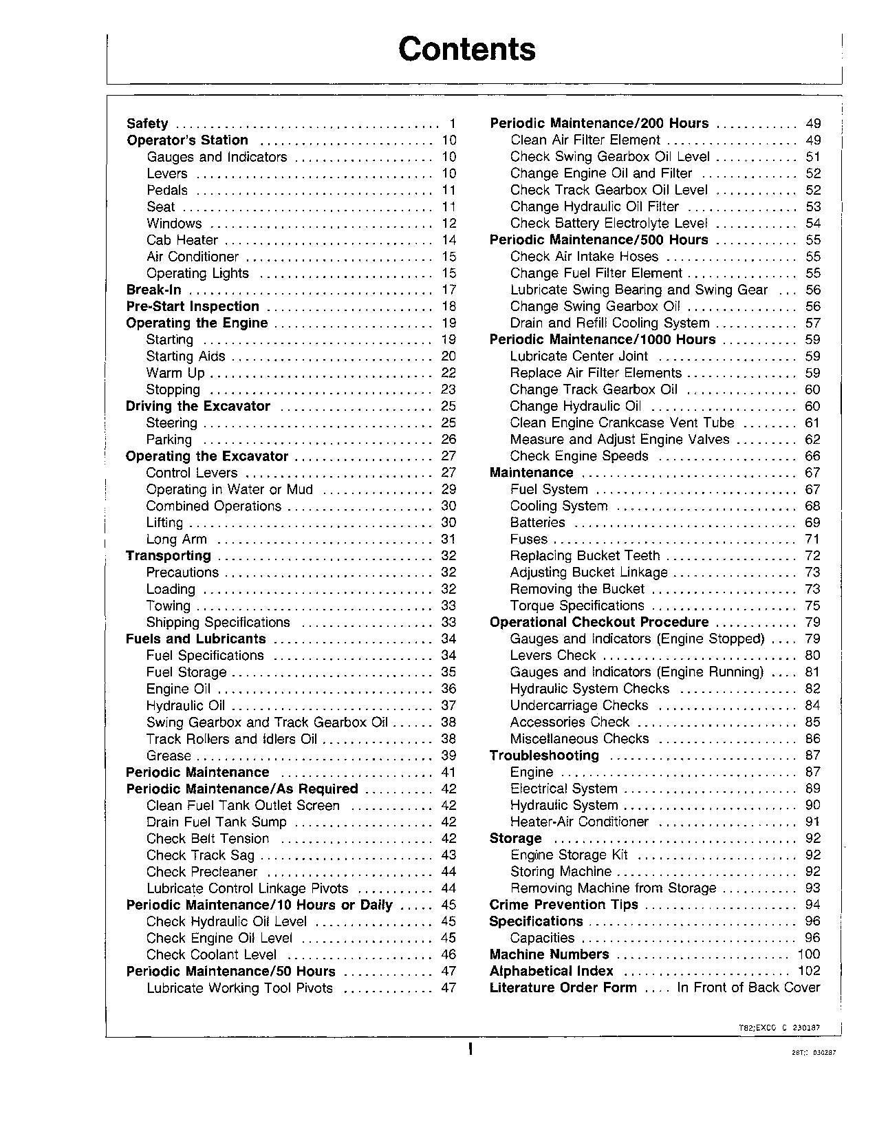 JOHN DEERE 490 EXCAVATOR OPERATORS MANUAL