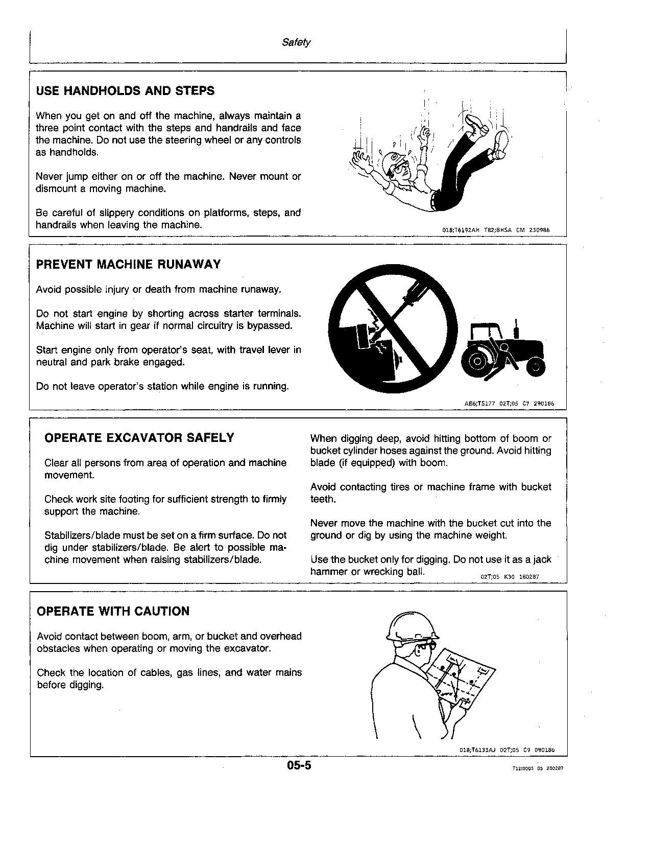 JOHN DEERE 595 EXCAVATOR OPERATORS MANUAL