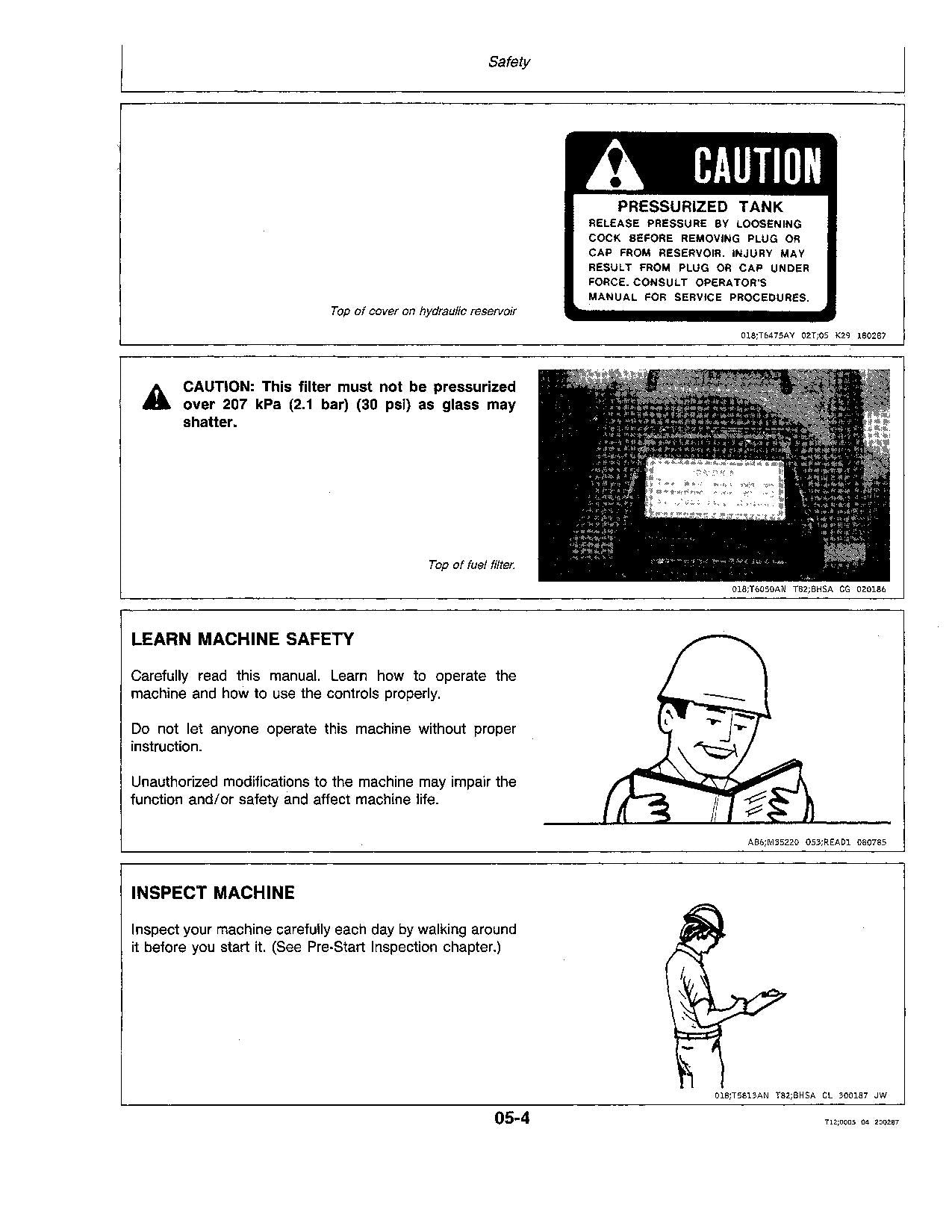 JOHN DEERE 595 EXCAVATOR OPERATORS MANUAL