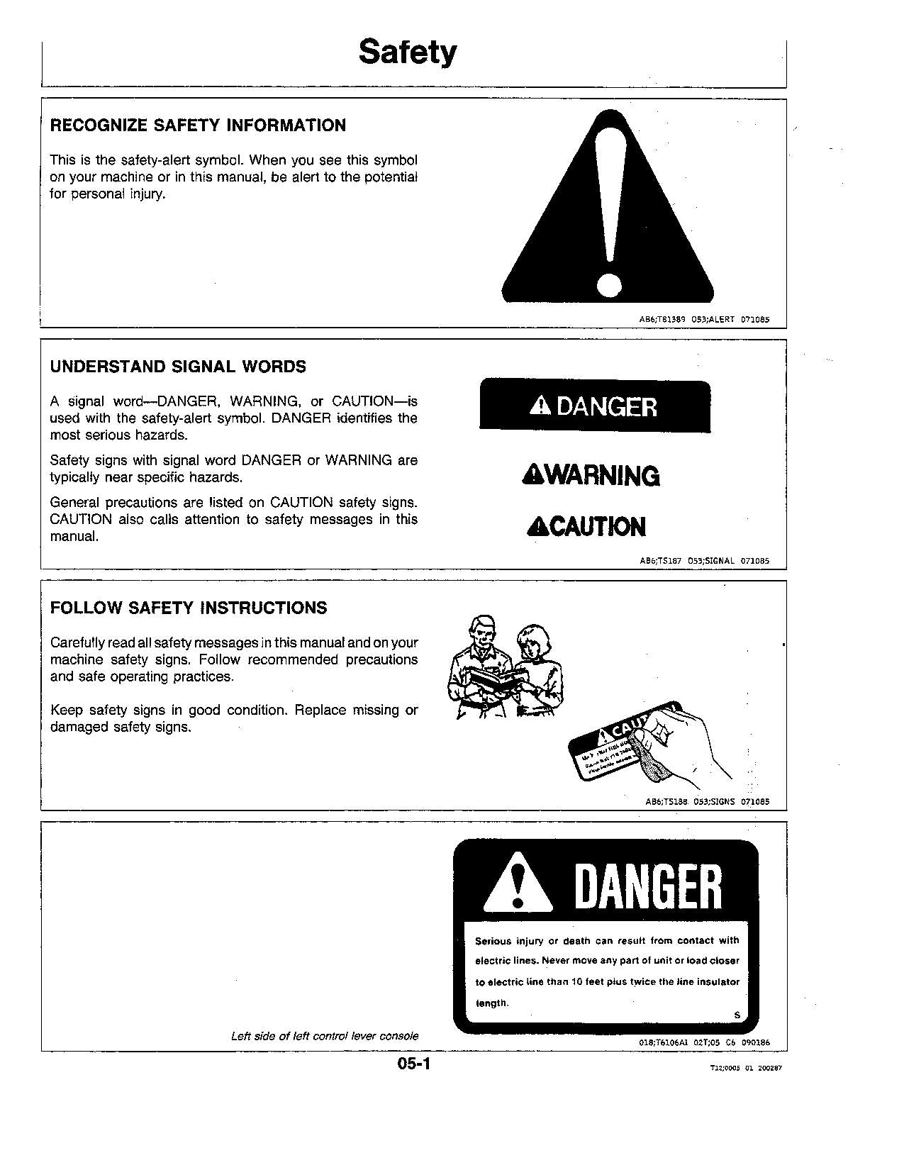 JOHN DEERE 595 EXCAVATOR OPERATORS MANUAL