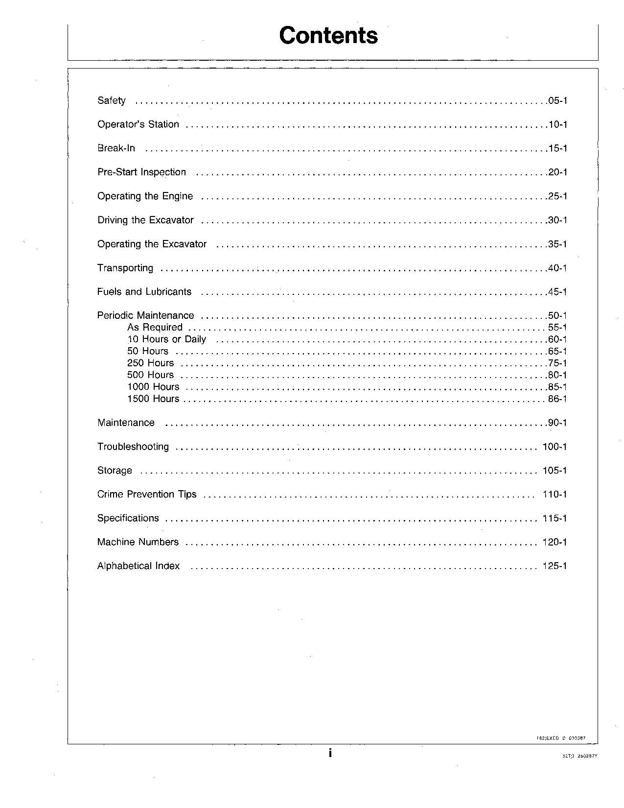 JOHN DEERE 792 EXCAVATOR OPERATORS MANUAL