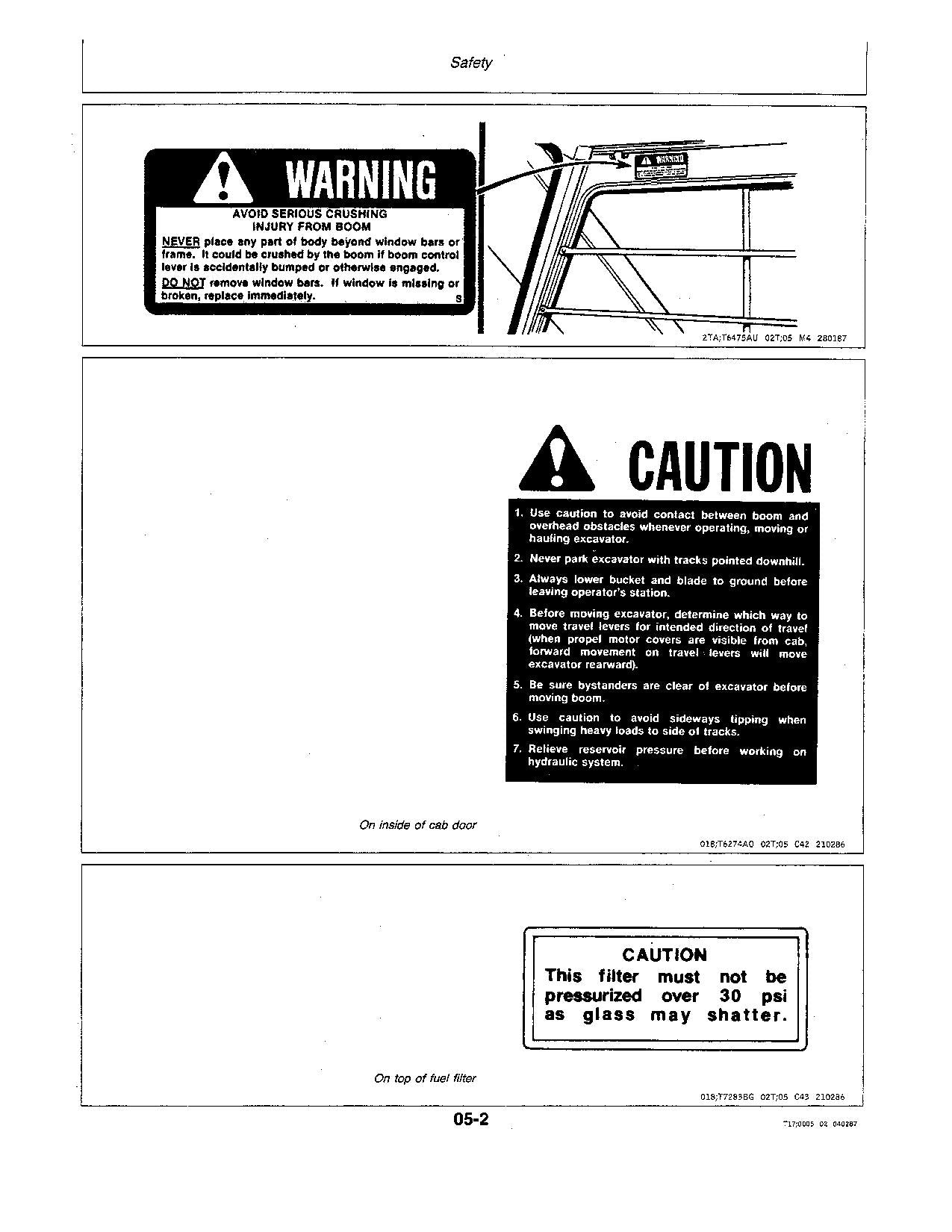 JOHN DEERE 70 EXCAVATOR OPERATORS MANUAL