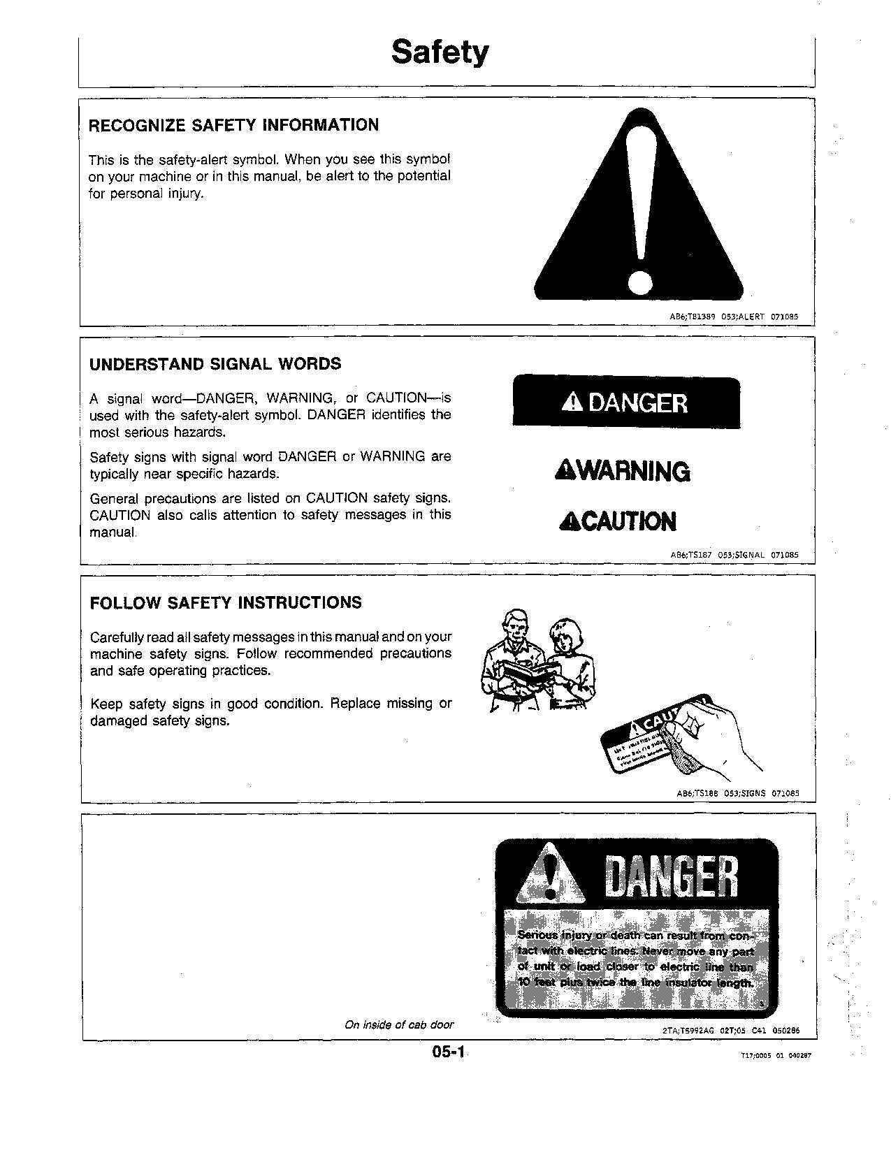 JOHN DEERE 70 EXCAVATOR OPERATORS MANUAL