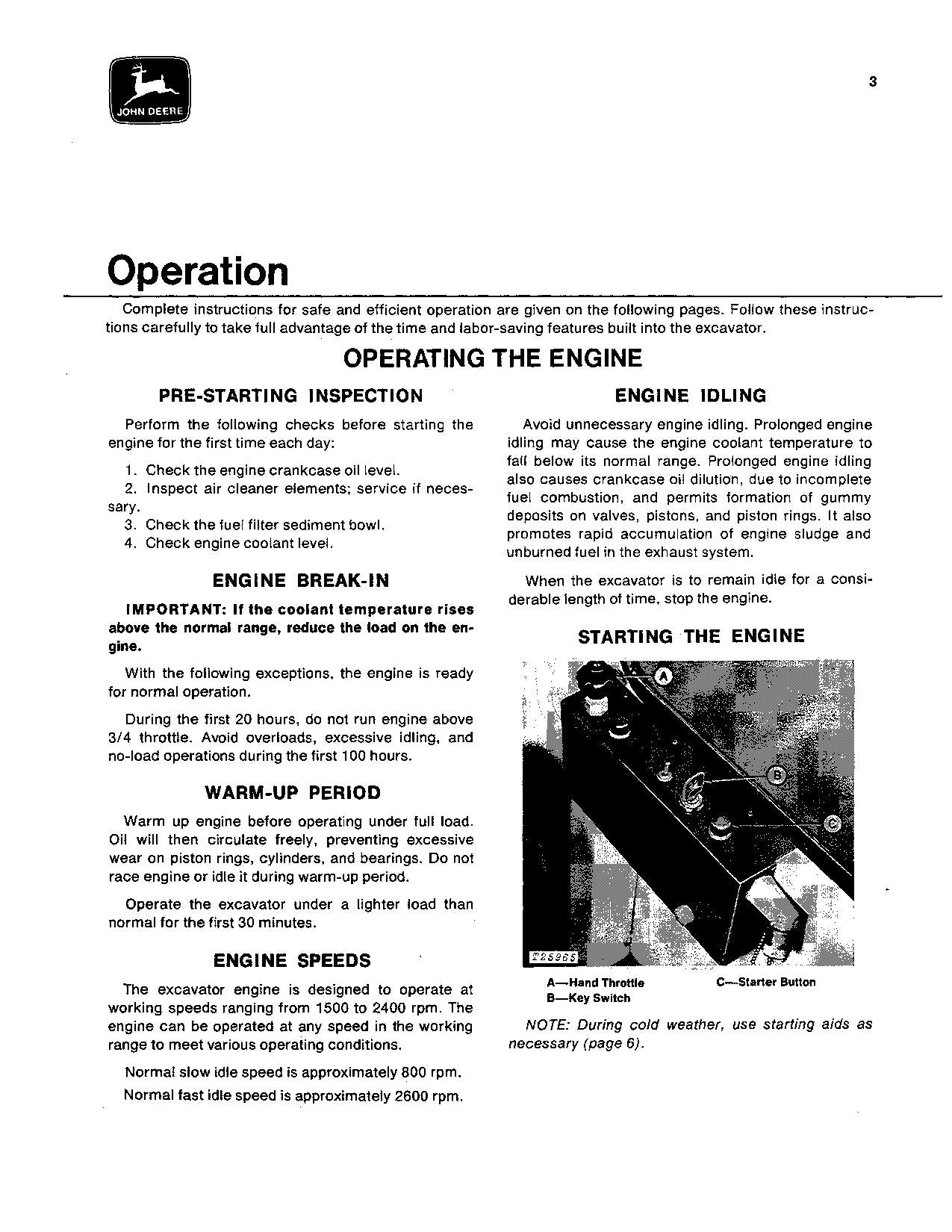 JOHN DEERE 690A EXCAVATOR OPERATORS MANUAL