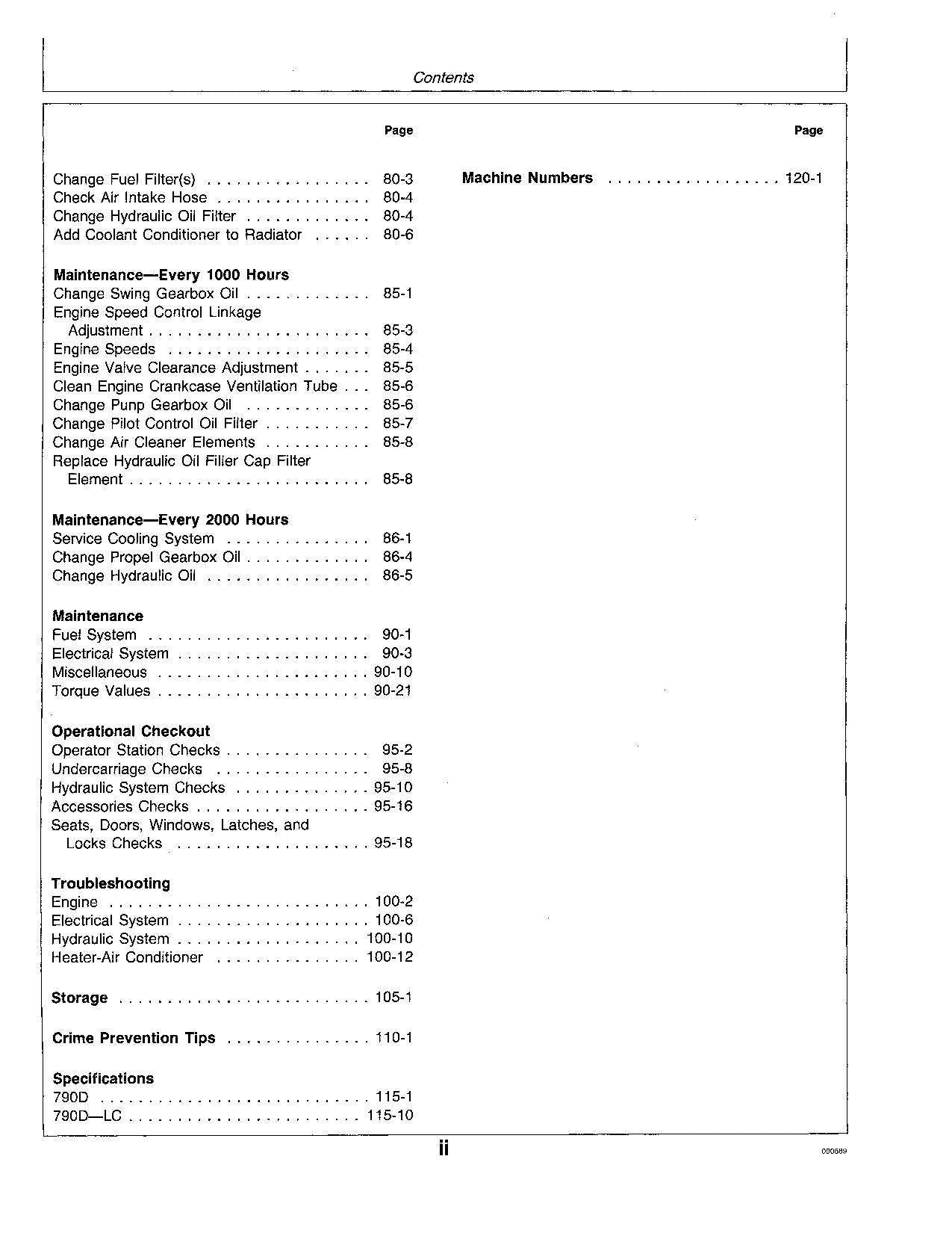 JOHN DEERE 790D 790DLC EXCAVATOR OPERATORS MANUAL