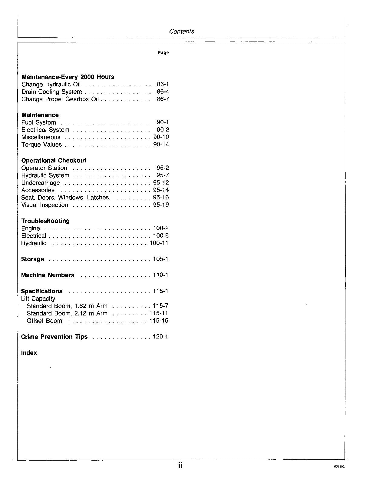 JOHN DEERE 190E EXCAVATOR OPERATORS MANUAL