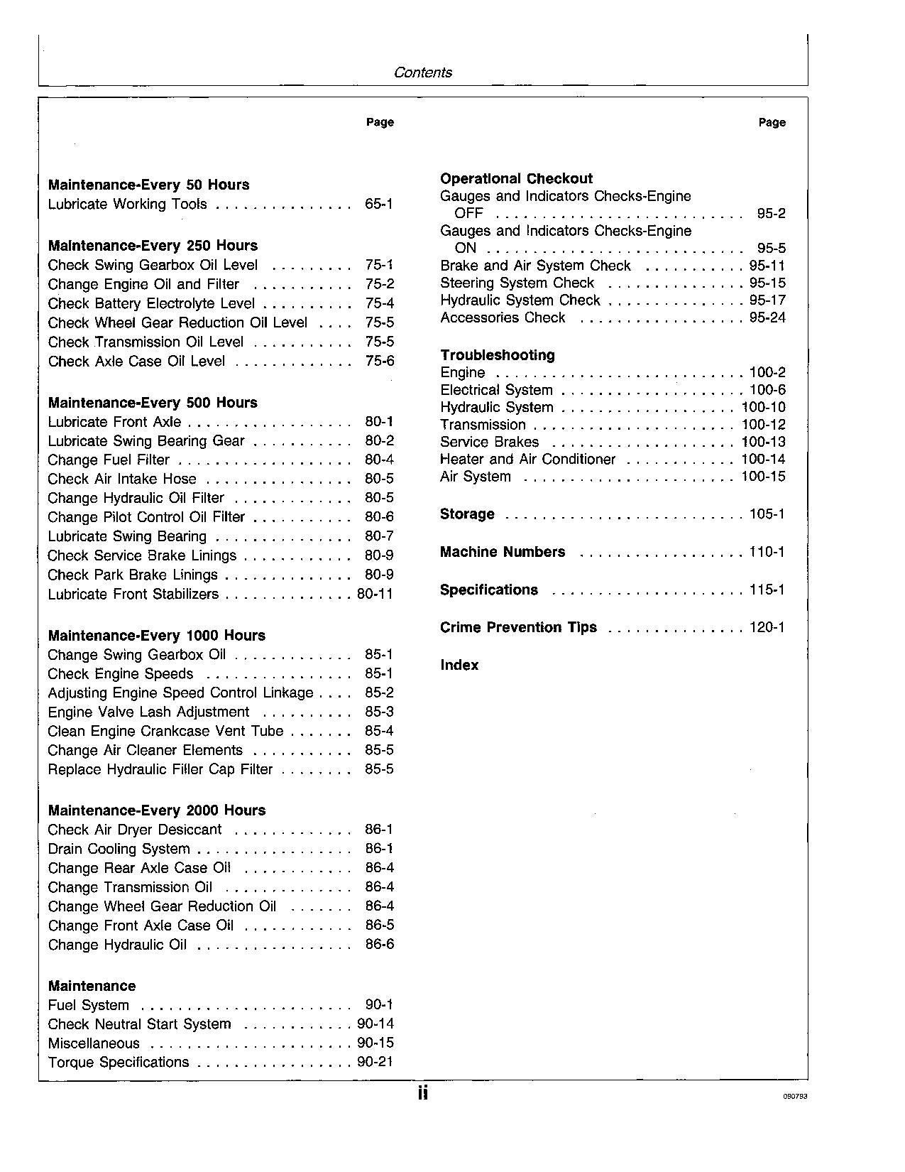 JOHN DEERE 595D EXCAVATOR OPERATORS MANUAL