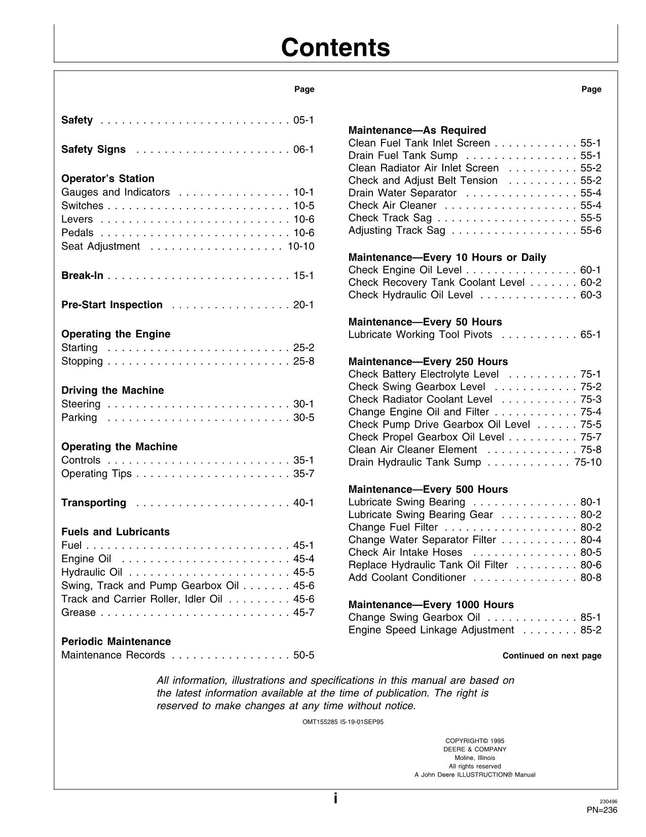 JOHN DEERE 792DLC EXCAVATOR OPERATORS MANUAL