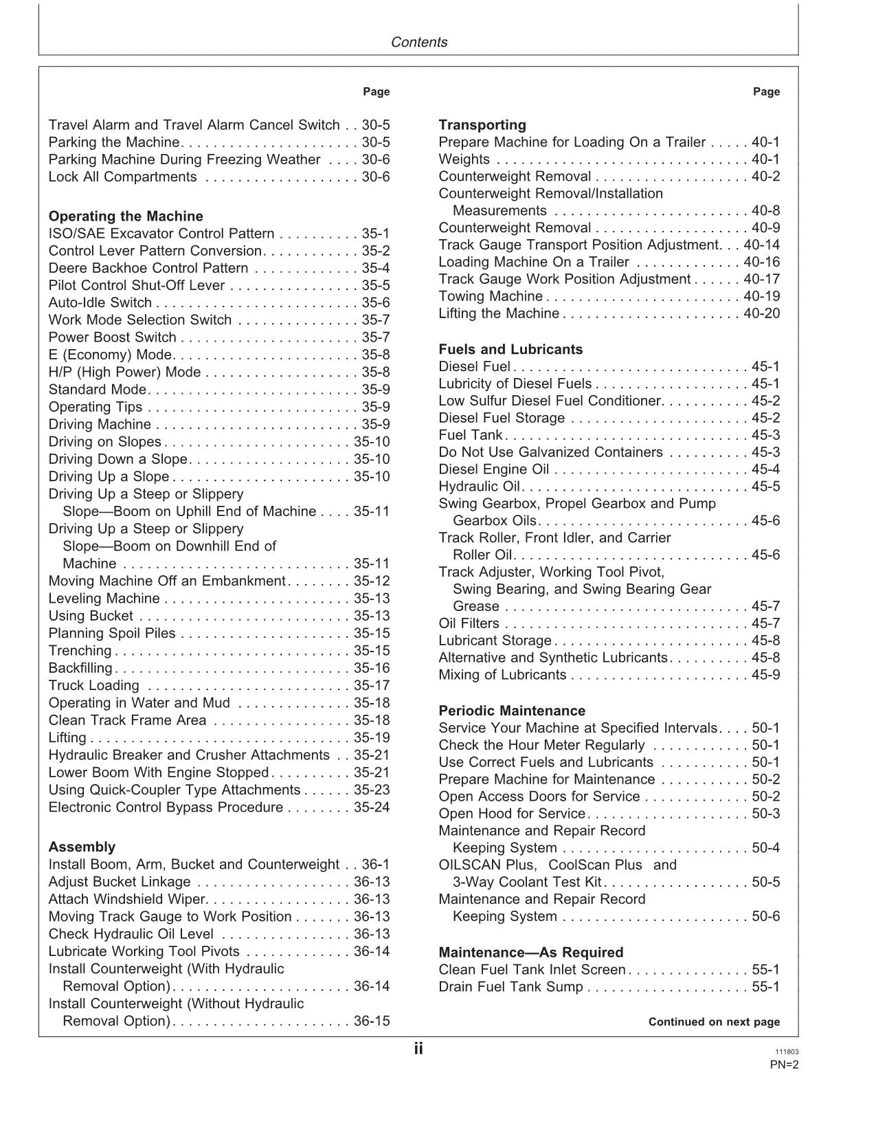 JOHN DEERE 450LC EXCAVATOR OPERATORS MANUAL