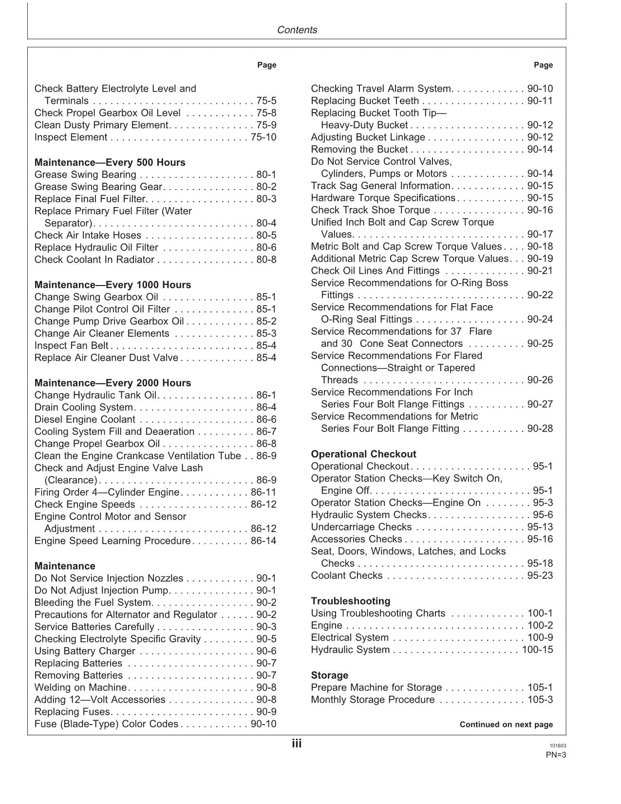 JOHN DEERE 120 EXCAVATOR OPERATORS MANUAL