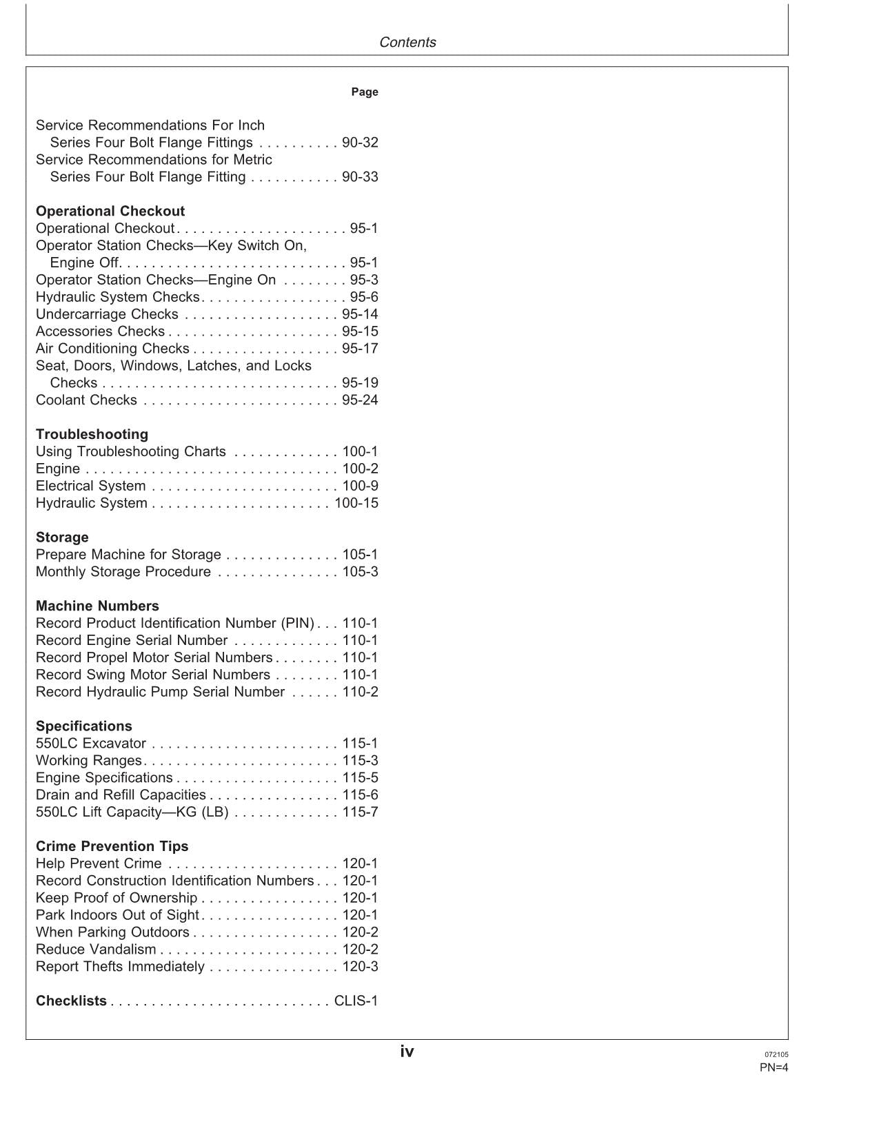 JOHN DEERE 550LC EXCAVATOR OPERATORS MANUAL