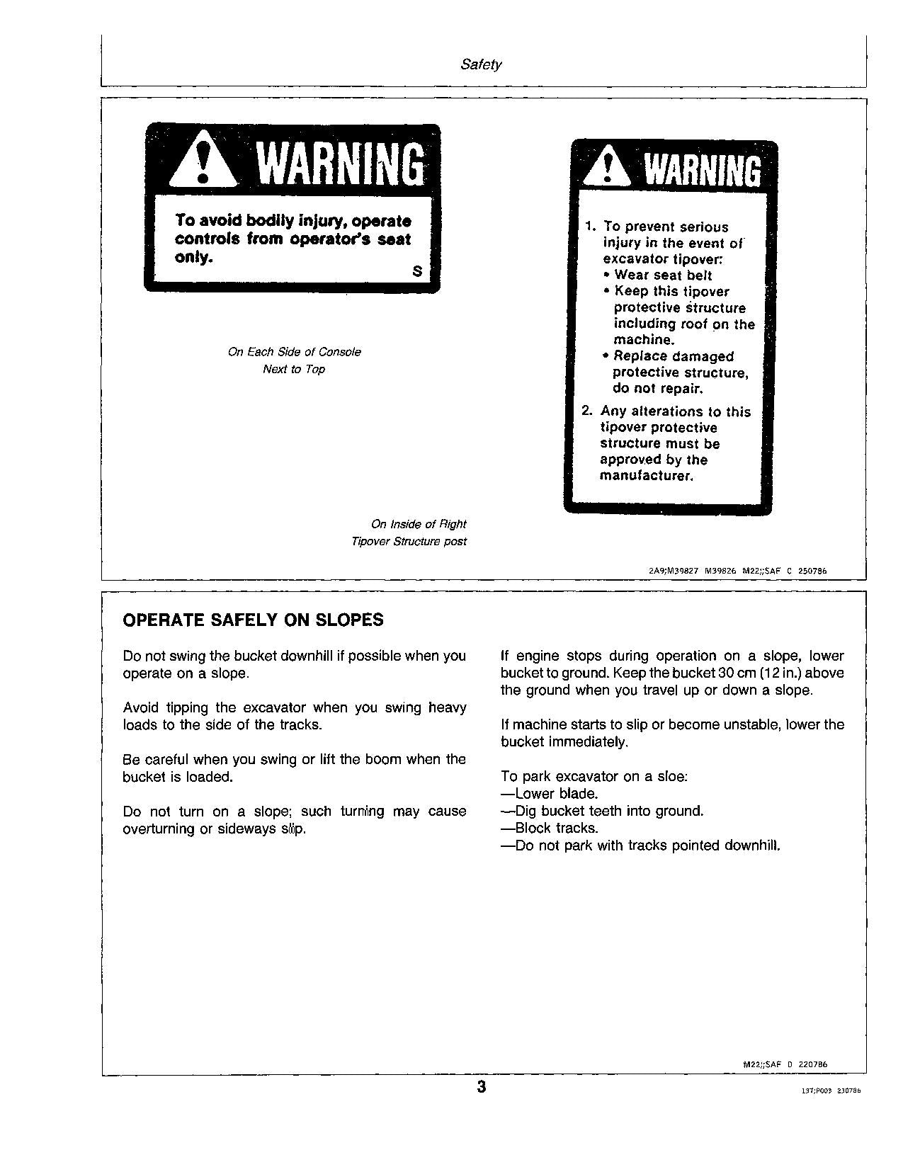 JOHN DEERE 15 EXCAVATOR OPERATORS MANUAL