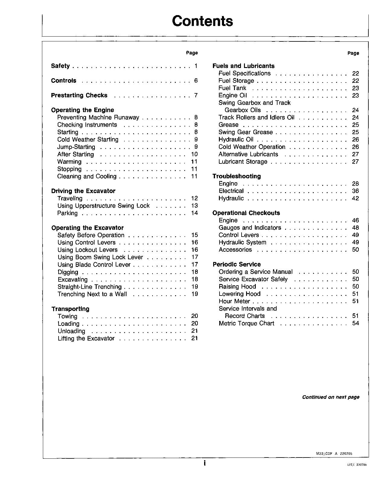 JOHN DEERE 15 EXCAVATOR OPERATORS MANUAL