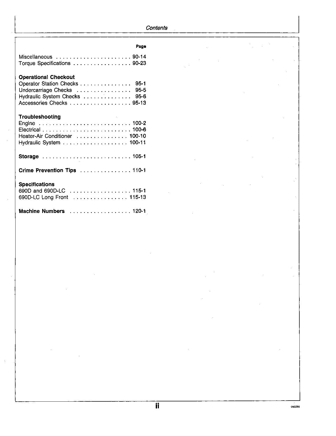 JOHN DEERE 690D 690DLC EXCAVATOR OPERATORS MANUAL #2