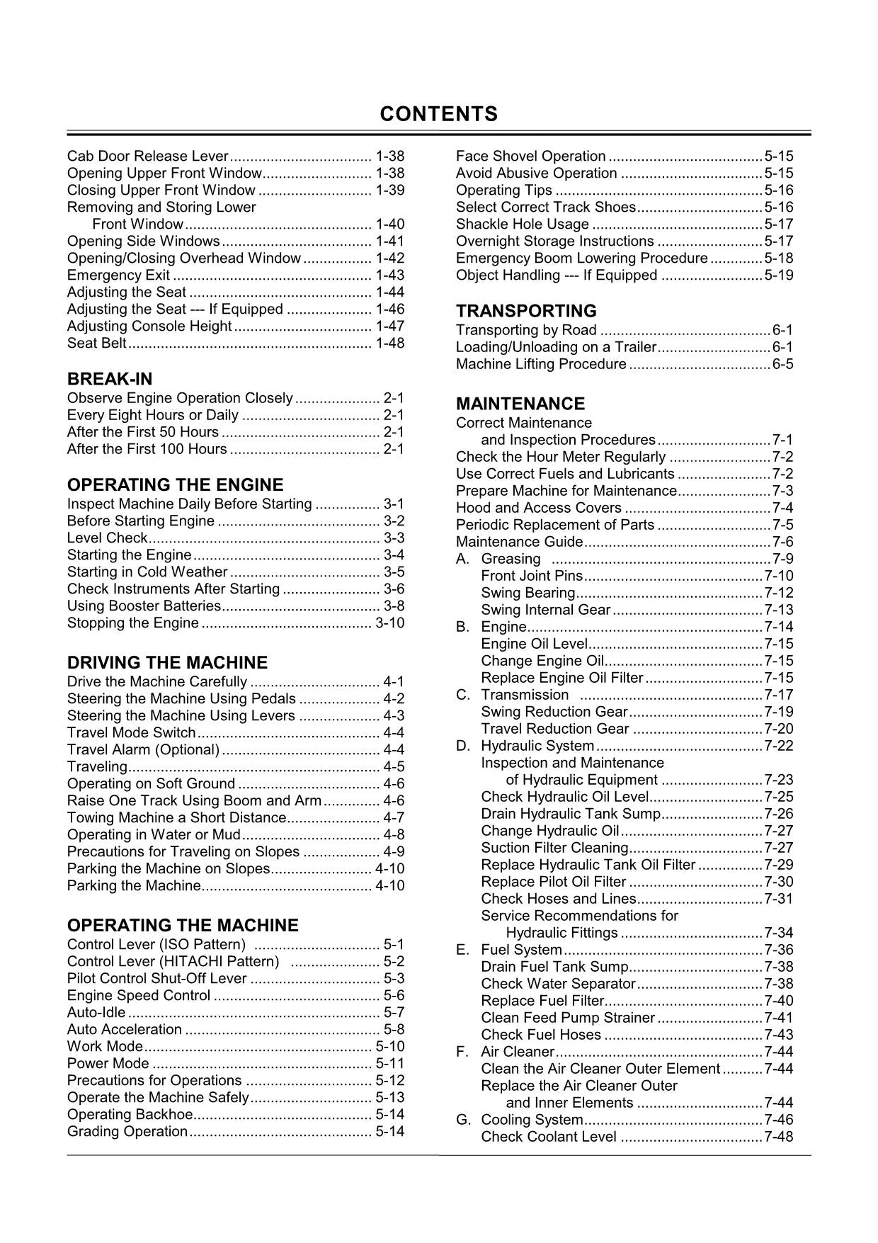 HITACHI ZAXIS ZX 160LC EXCAVATOR OPERATORS MANUAL