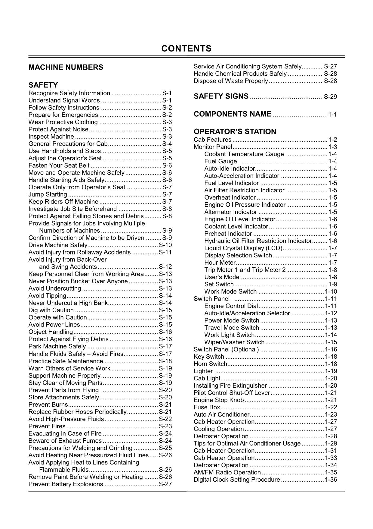 HITACHI ZAXIS ZX 160LC EXCAVATOR OPERATORS MANUAL