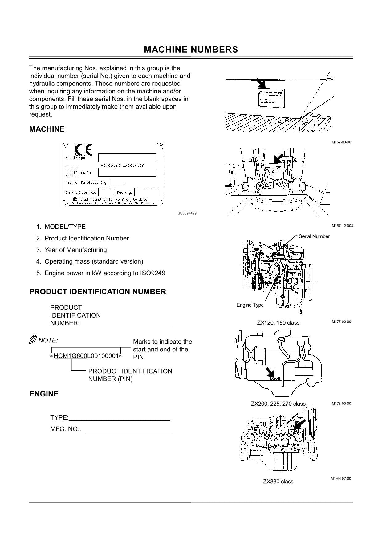 HITACHI ZAXIS ZX 110 110M 120 130H 130K 130L 160LC   EXCAVATOR OPERATORS MANUAL