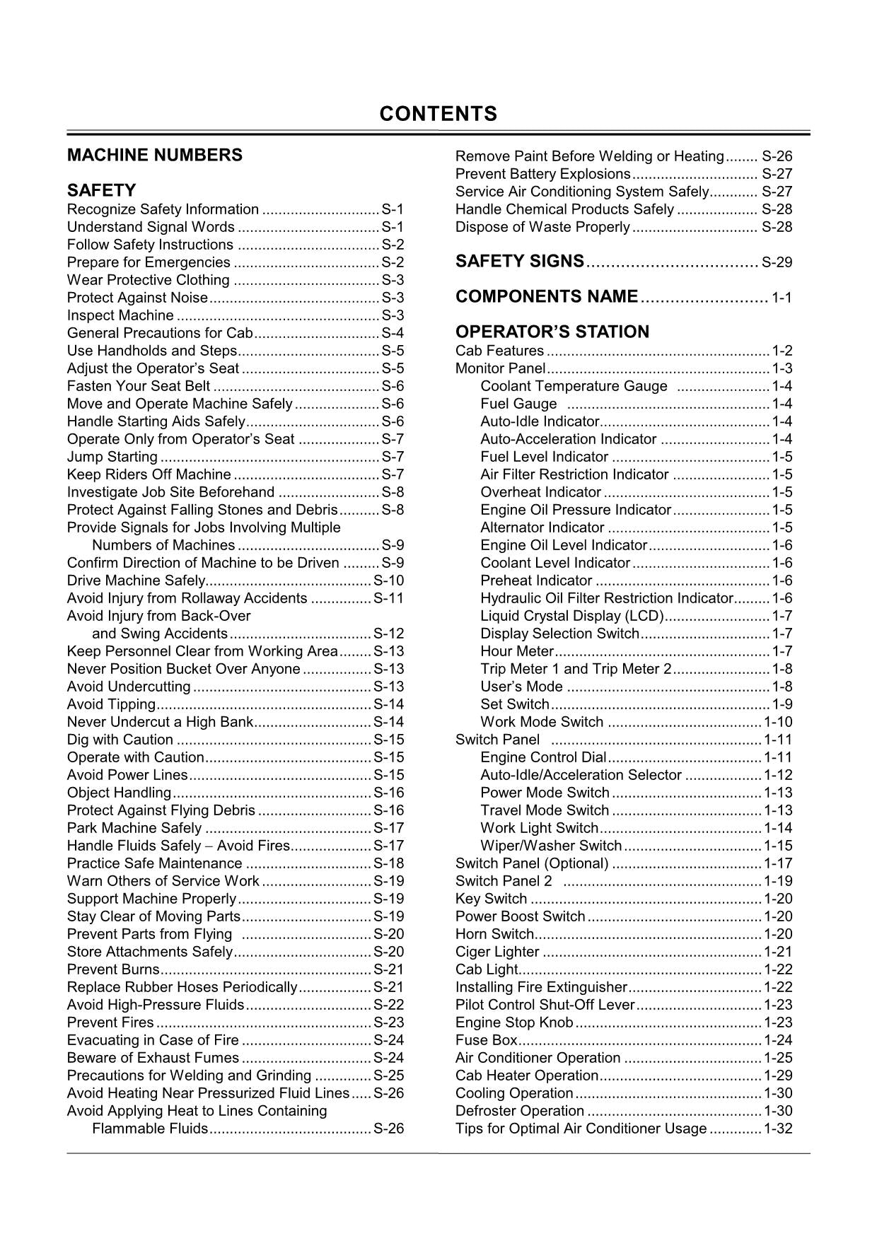 HITACHI ZAXIS ZX 350K 350LCK EXCAVATOR OPERATORS MANUAL