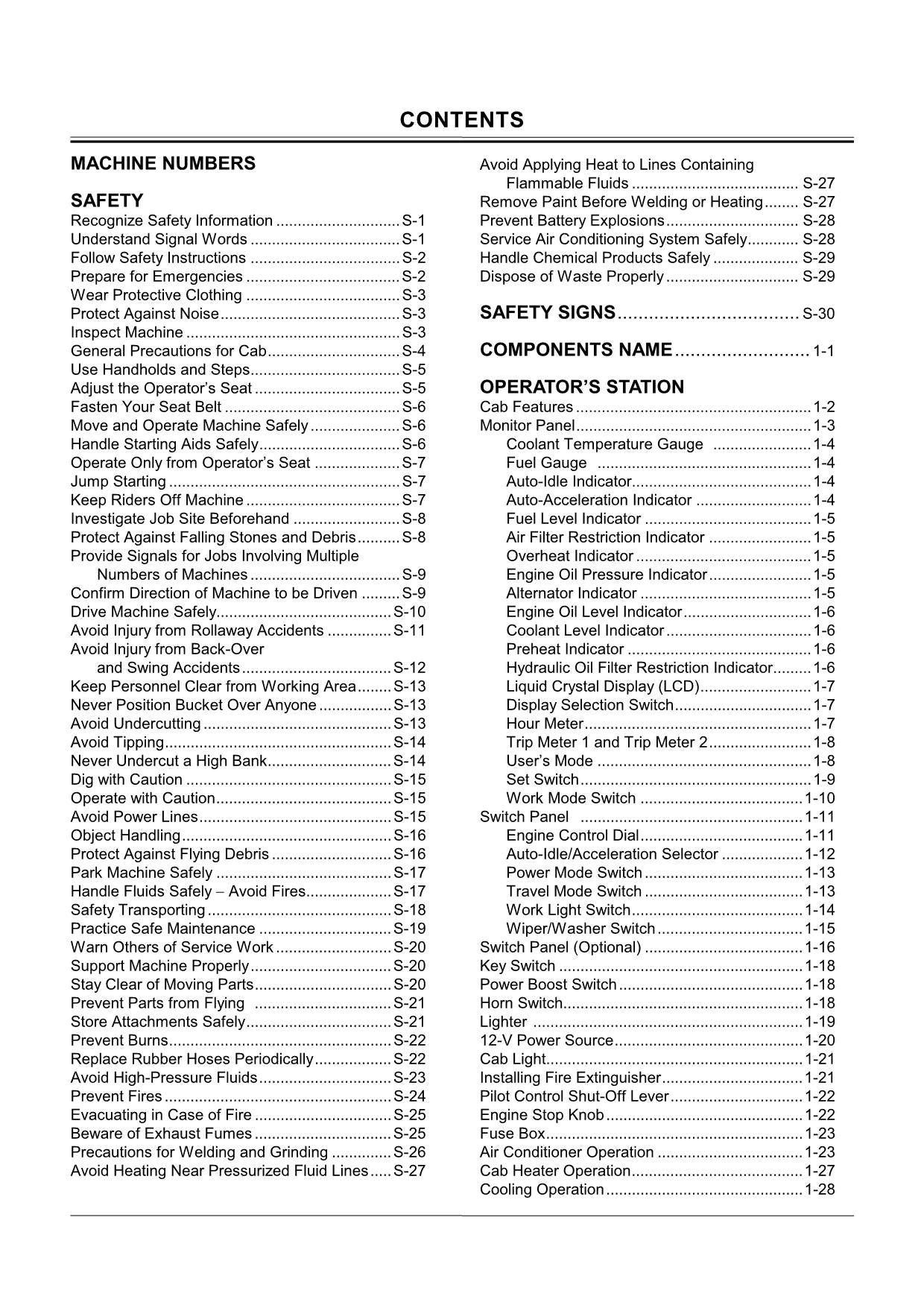 HITACHI ZAXIS ZX 330LC 370 EXCAVATOR OPERATORS MANUAL