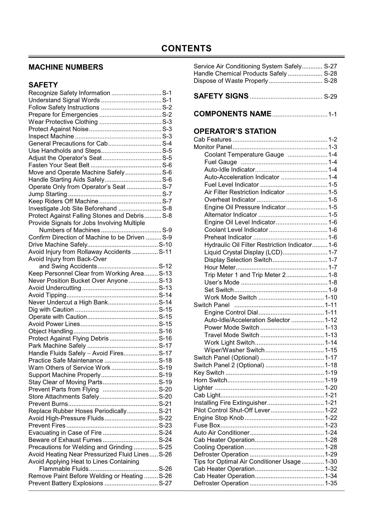 HITACHI ZAXIS ZX 130K EXCAVATOR OPERATORS MANUAL