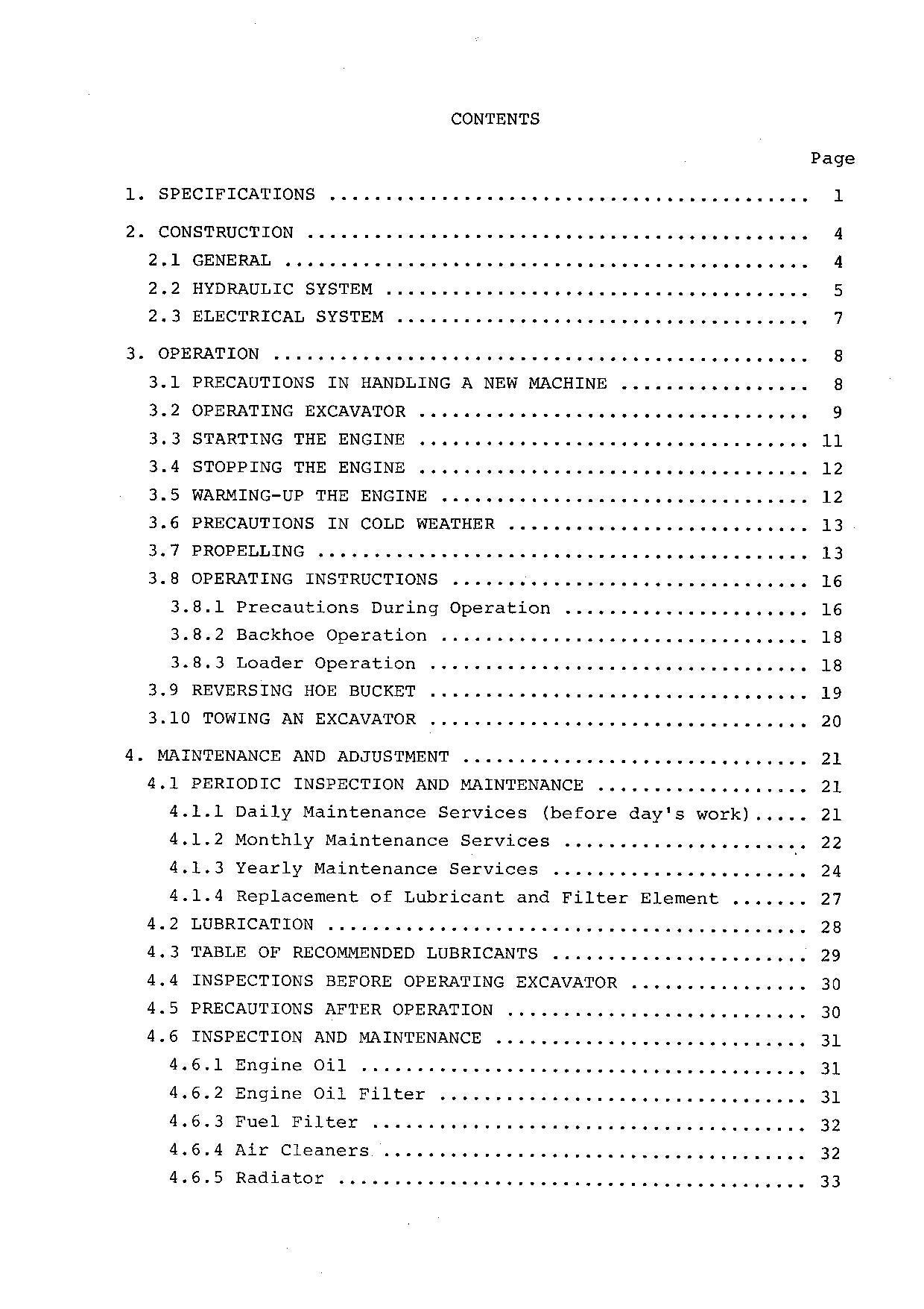 HITACHI UH02 EXCAVATOR OPERATORS MANUAL