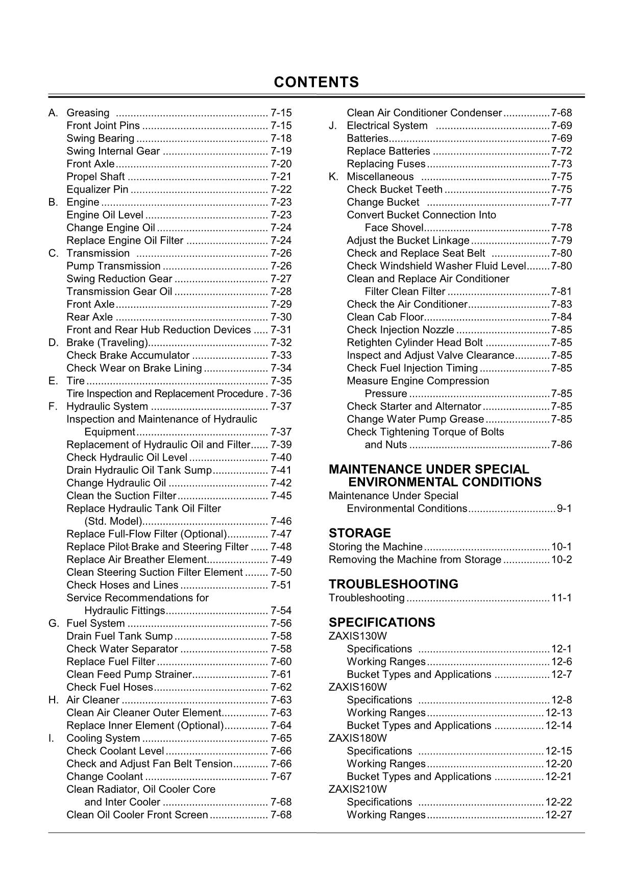 HITACHI ZAXIS ZX 180W 210W EXCAVATOR OPERATORS MANUAL #1