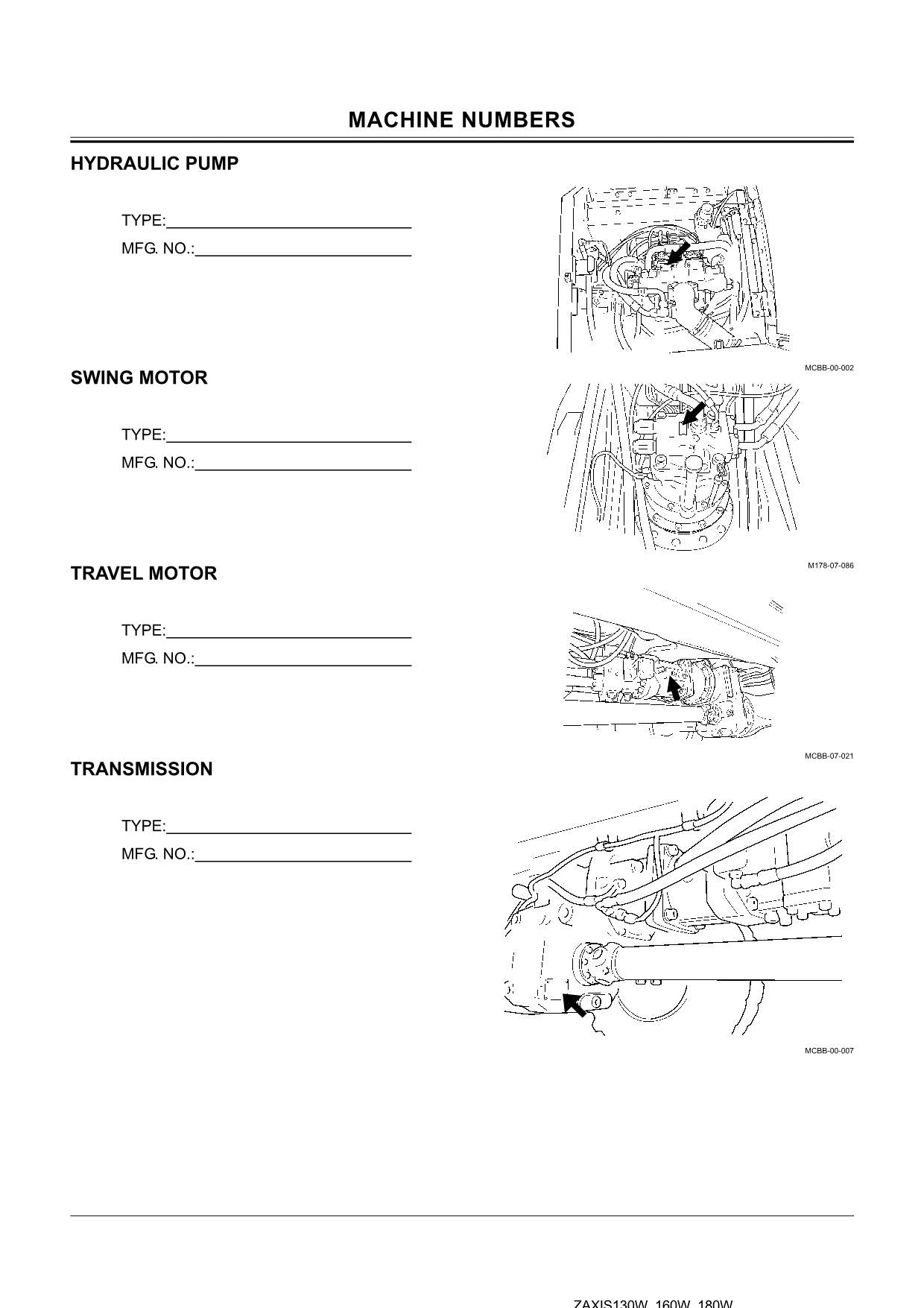 HITACHI ZAXIS ZX 210W EXCAVATOR OPERATORS MANUAL