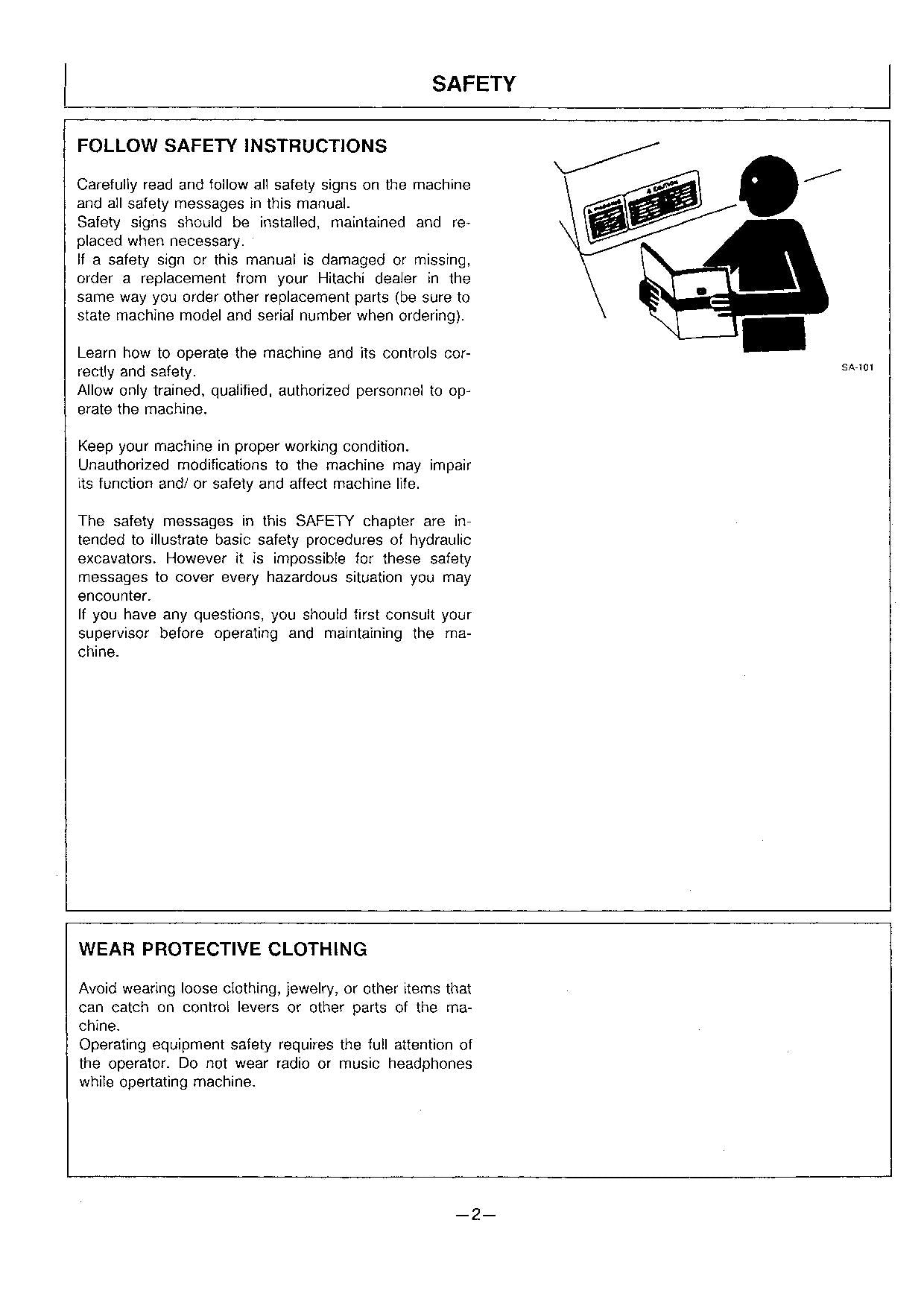 HITACHI EX60WD-2 EXCAVATOR OPERATORS MANUAL